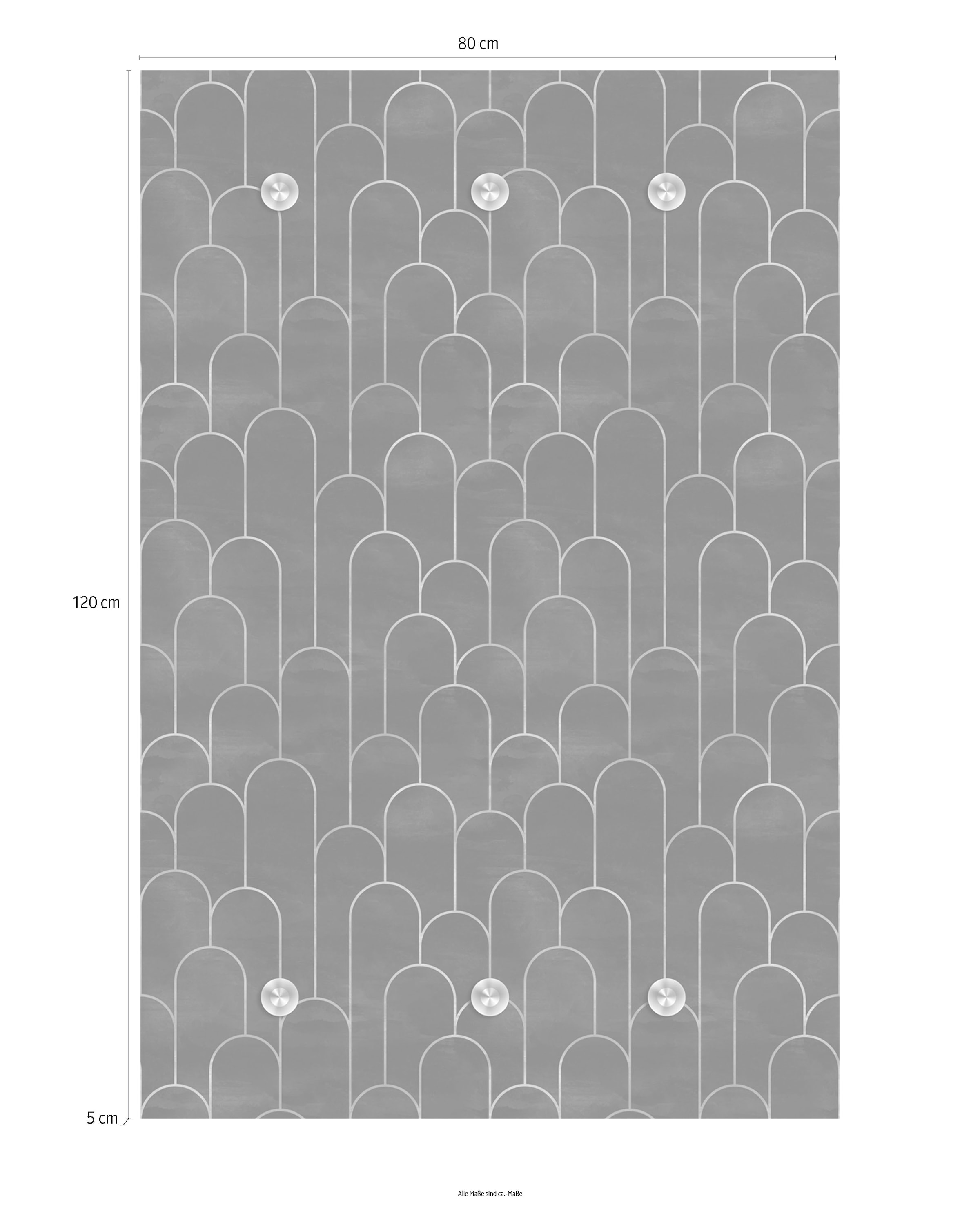 queence Garderobenleiste »Bogen« mit 6 Haken, 80 x 120 cm
