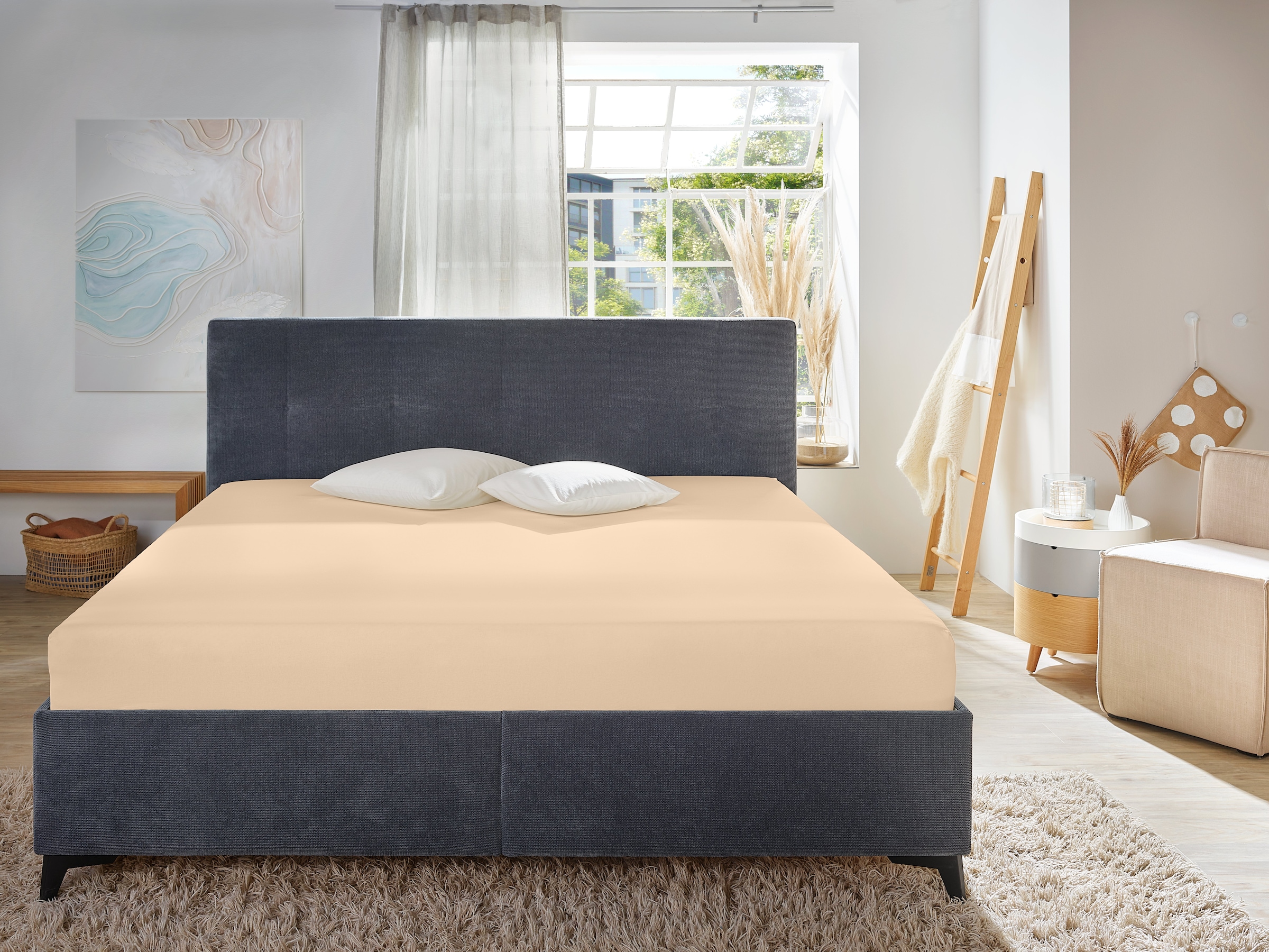 Primera Draps de lit »Mako-Feinjersey Spannbetttuch« Geeignet für Standardmatratzen bis 22 cm, 100% Baumwolle