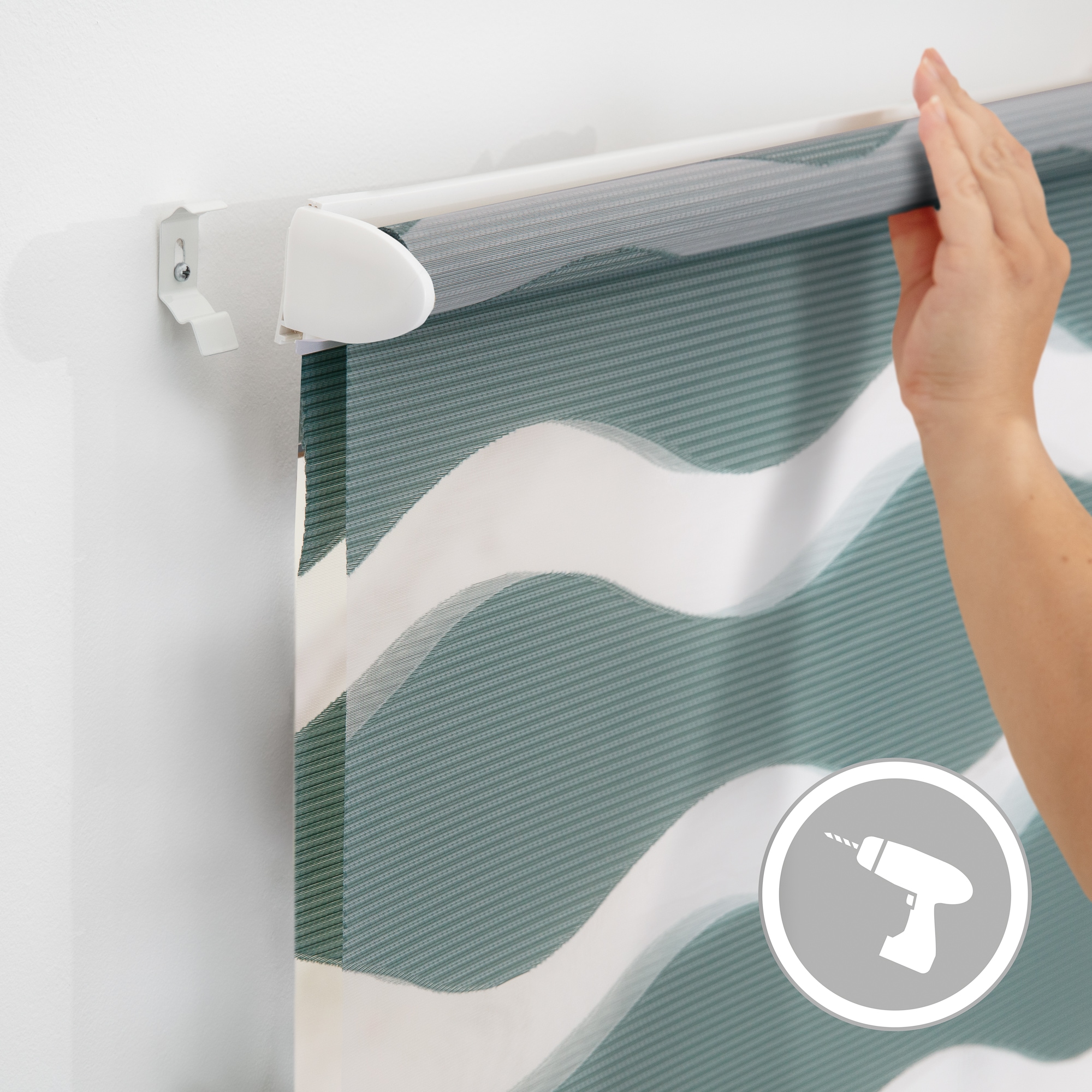 LICHTBLICK ORIGINAL Doppelrollo »Welle Klemmfix, ohne Bohren« halbtransparent Blendschutz | Sichtschutz mit Bohren/ohne Bohren freihängend Lichtdurchlässig und blickdicht, Klemmbar, unkomplizierte Montage