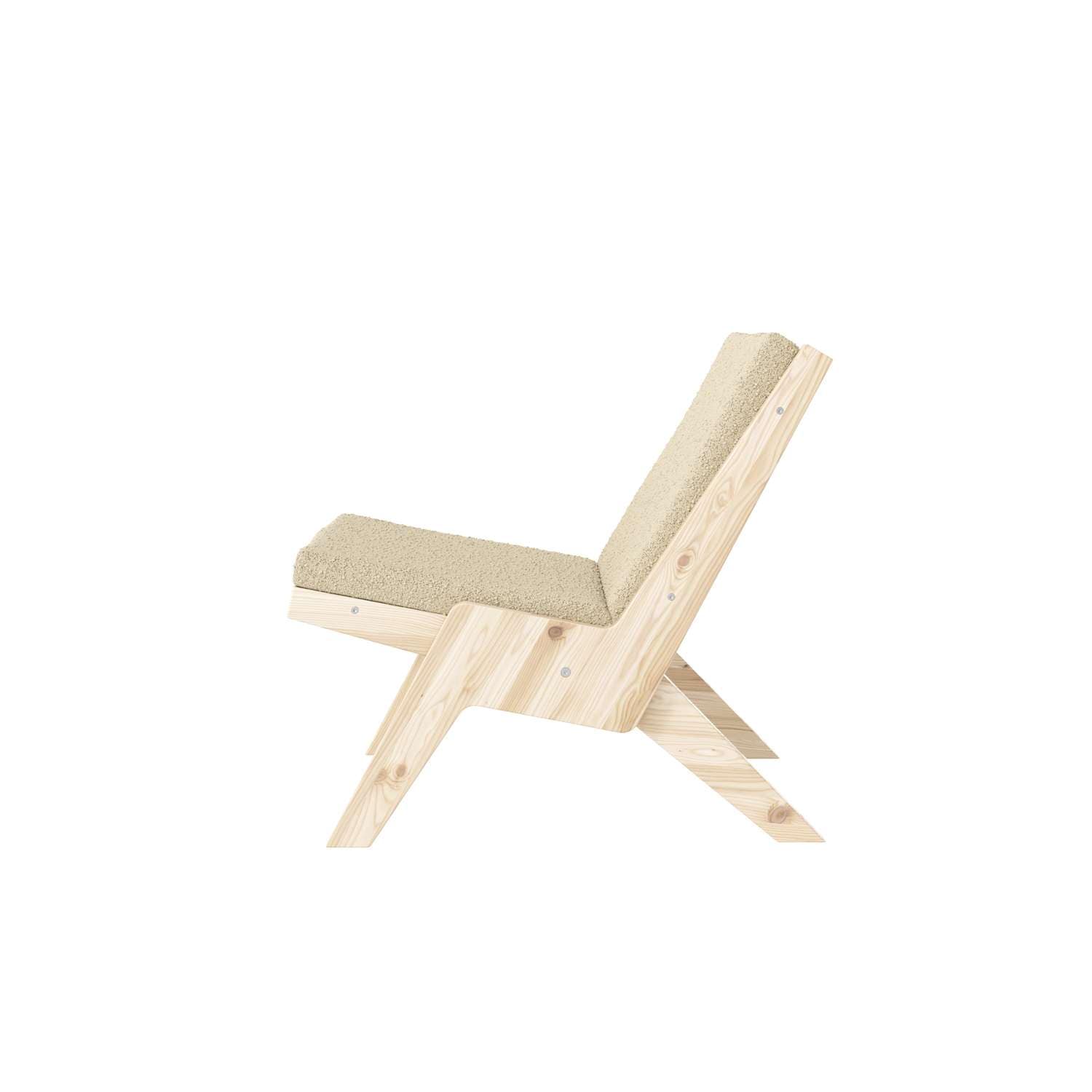 Karup Design Fauteuil lounge »Sway Lounge Chair, ohne Armlehnen, aus FSC®-zertifiziertem Massivholz« Matelas avec housse bouclé en plusieurs couleurs, fabriqué en Europe
