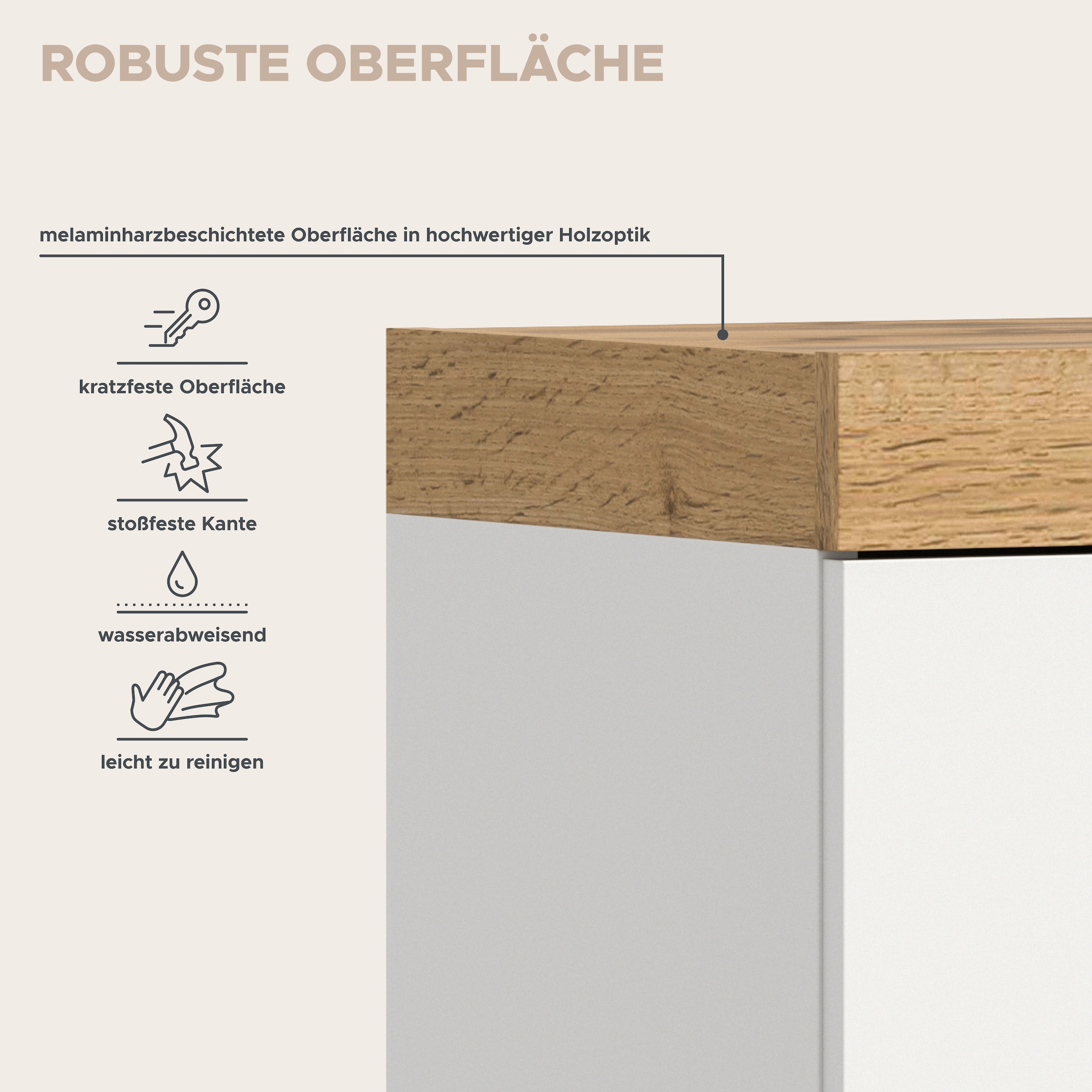 GOODproduct Sekretär »MAMBO, Höhe 122cm, Home-Office-Schreibtisch, PC-Schrank« 2 Türen, 1Klappe, 7 Fächer, 1 Schubkasten, 3 höhenverstellbare Böden,  Multifunktional mit viel Stauraum, klappbare Tischfläche