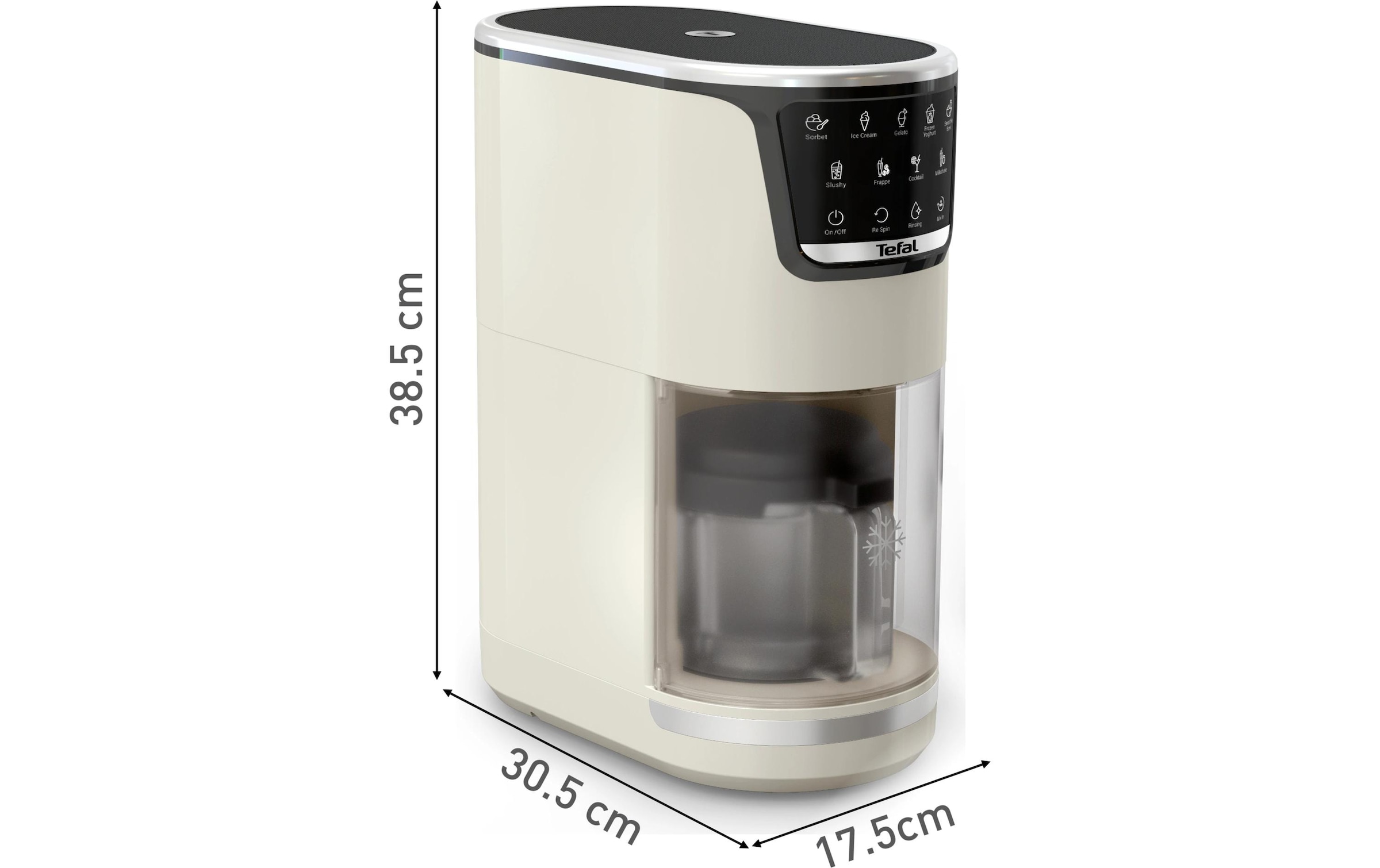 Tefal Machine à glace »Dolci« 1,4 l 600 W 10 Programme, automatisches Reinigungsprogramm, digitales Rezeptbuch
