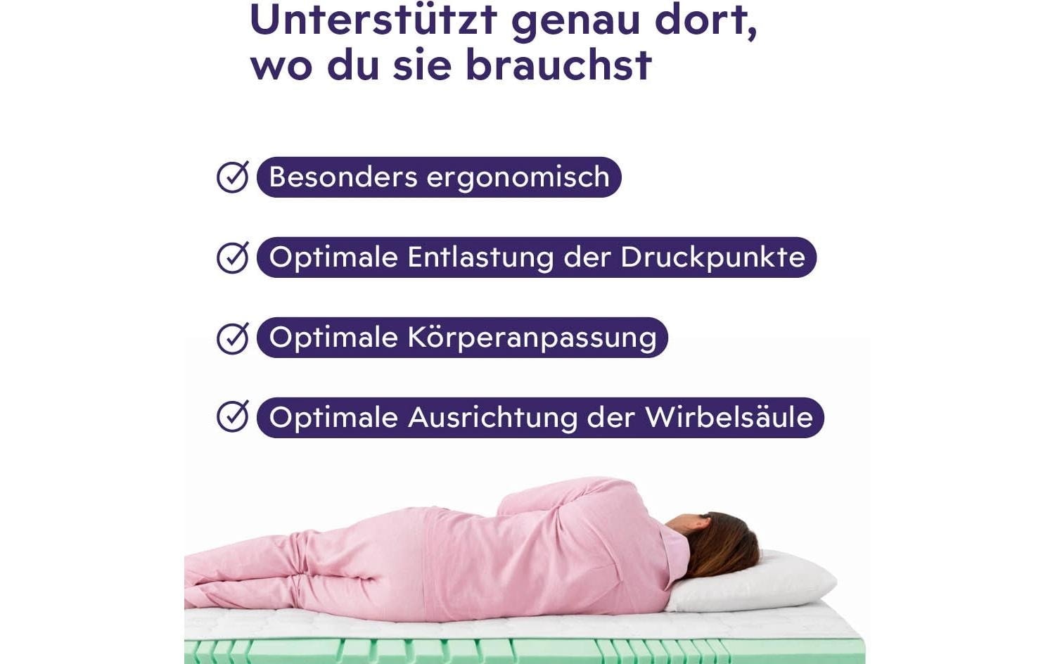 Träumeland Matelas en mousse froide »Graz, Naturfaser« 20 cm hoch 1 cuis tlg. Kaltschaummatratze mit 7-Zonen-Komfortschnitt