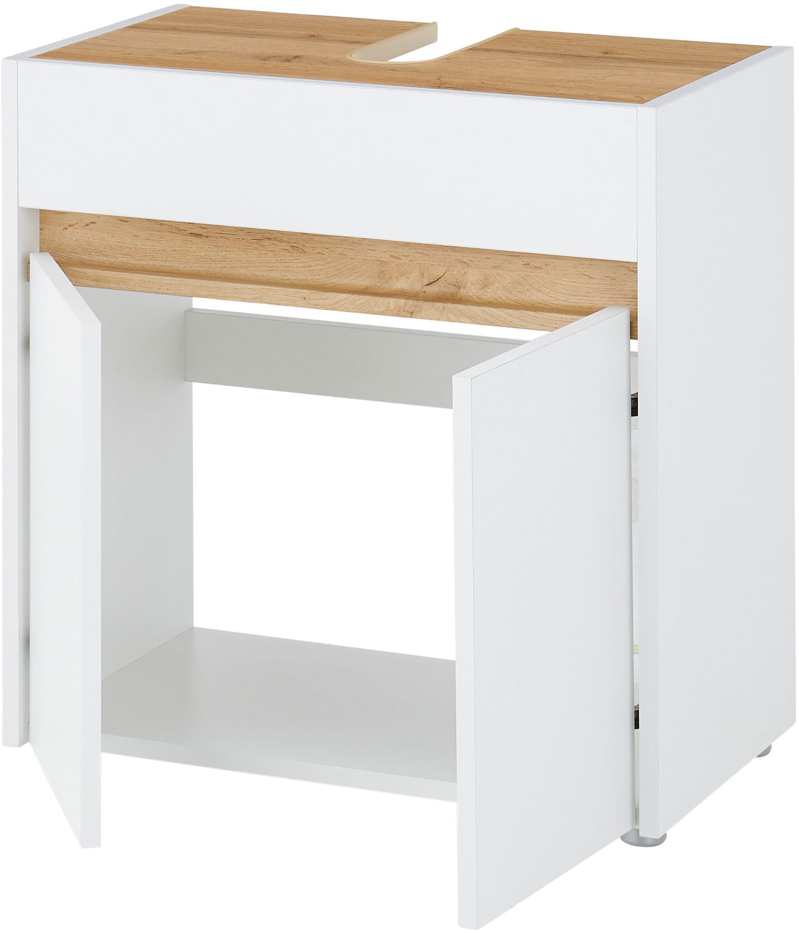 Home affaire Armoire sous lavabo »CITY/GIRON, Waschtisch mit Griffmulde, Badschrank in zeitlosem Design« in den Farben Weiss und Anthrazit verfügbar, viel Stauraum