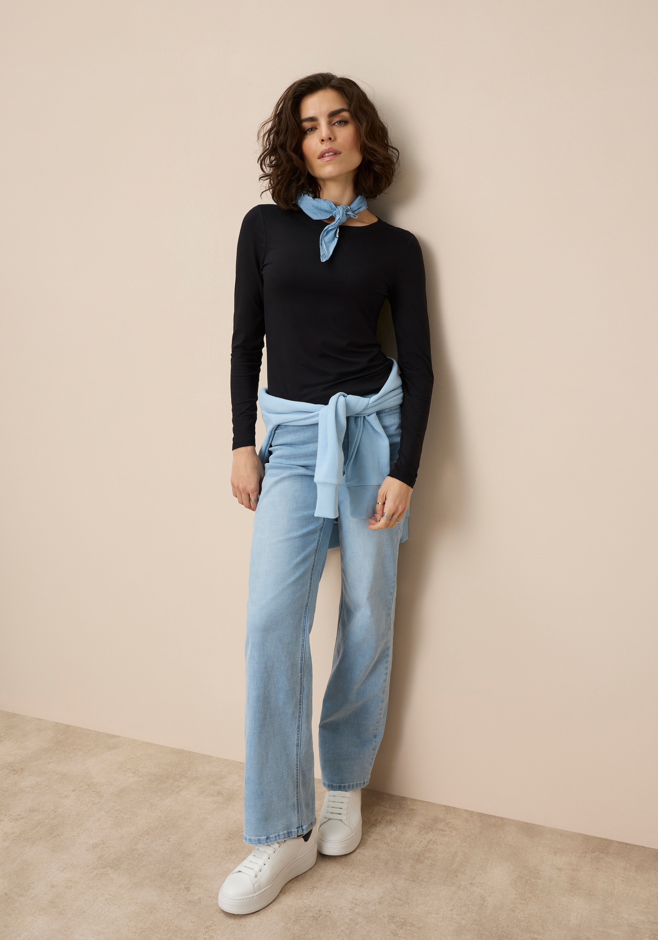 Tamaris T-shirt à manches longues langärmliges Basicshirt mit Rundhalsausschnitt