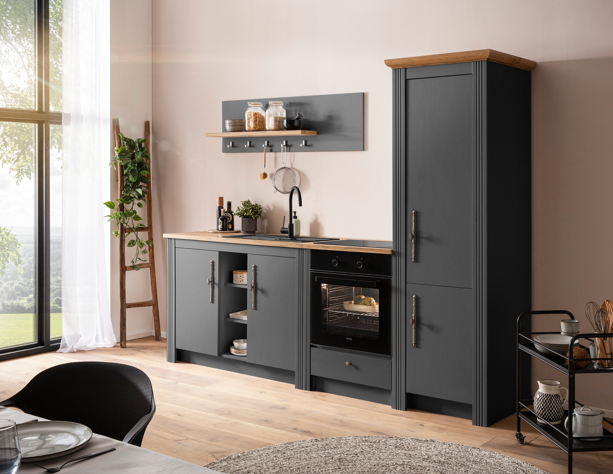 KOCHSTATION Herdumbauschrank »KS-Westminster, Herdumbau, Unterschrank, Ofenschrank, Küchenschrank« Breite 63 cm, Nischenmass B/T/H 56,8/62,5/58,8 cm, mit 1 Schubkasten