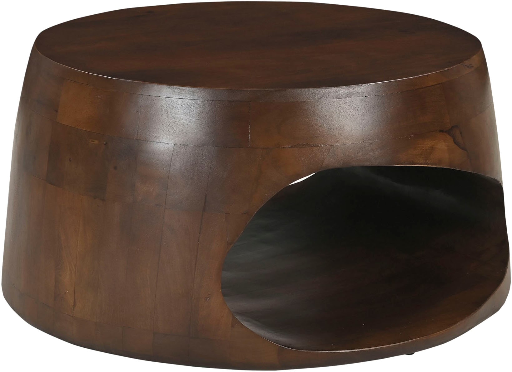 SIT Couchtisch »Lahore rund aus Mango massiv mit offenem Ablagefach« 1 Stk. tlg. Asymmetrisches Ablagefach mit individueller Holzmaserung