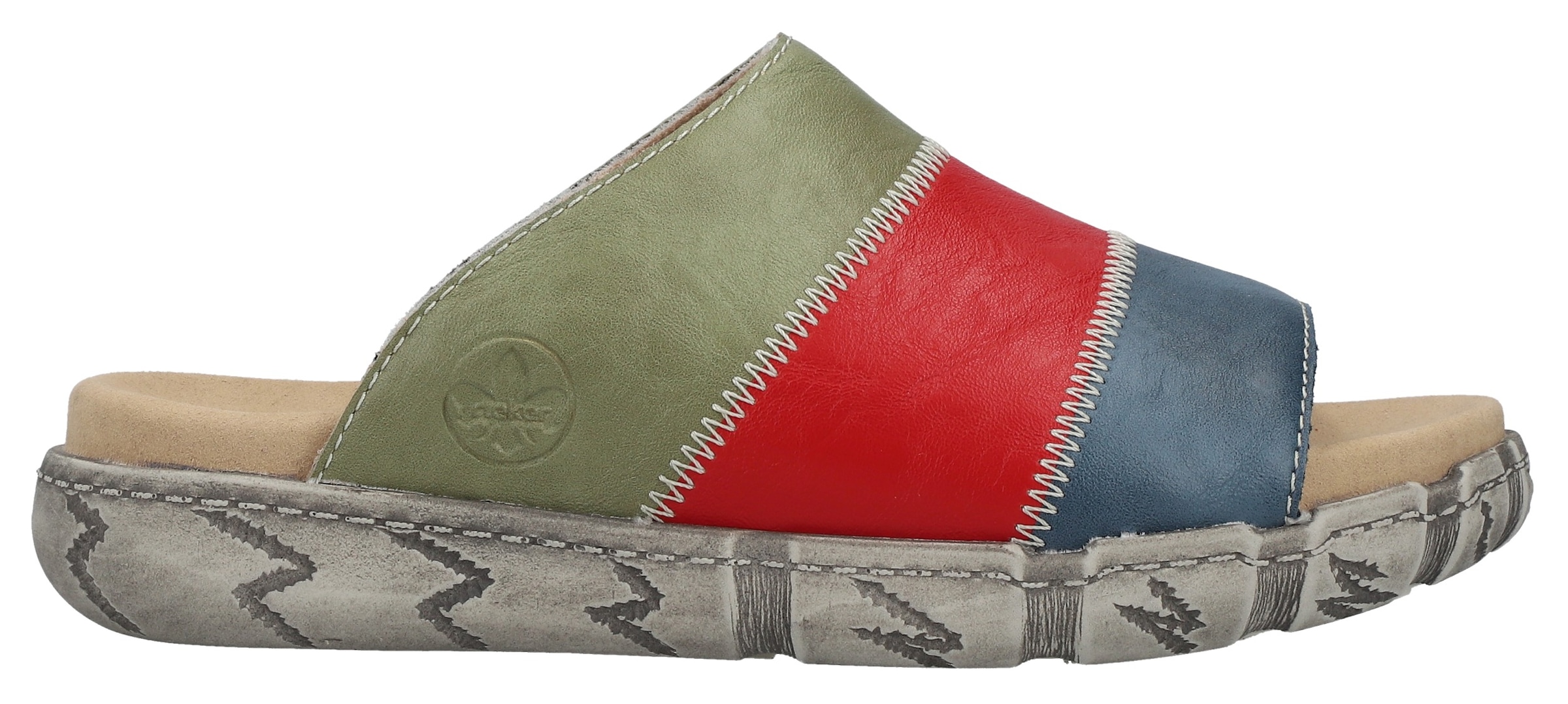 Rieker Pantolette  Chaussure d'été, chausson d'intérieur aspect patchwork