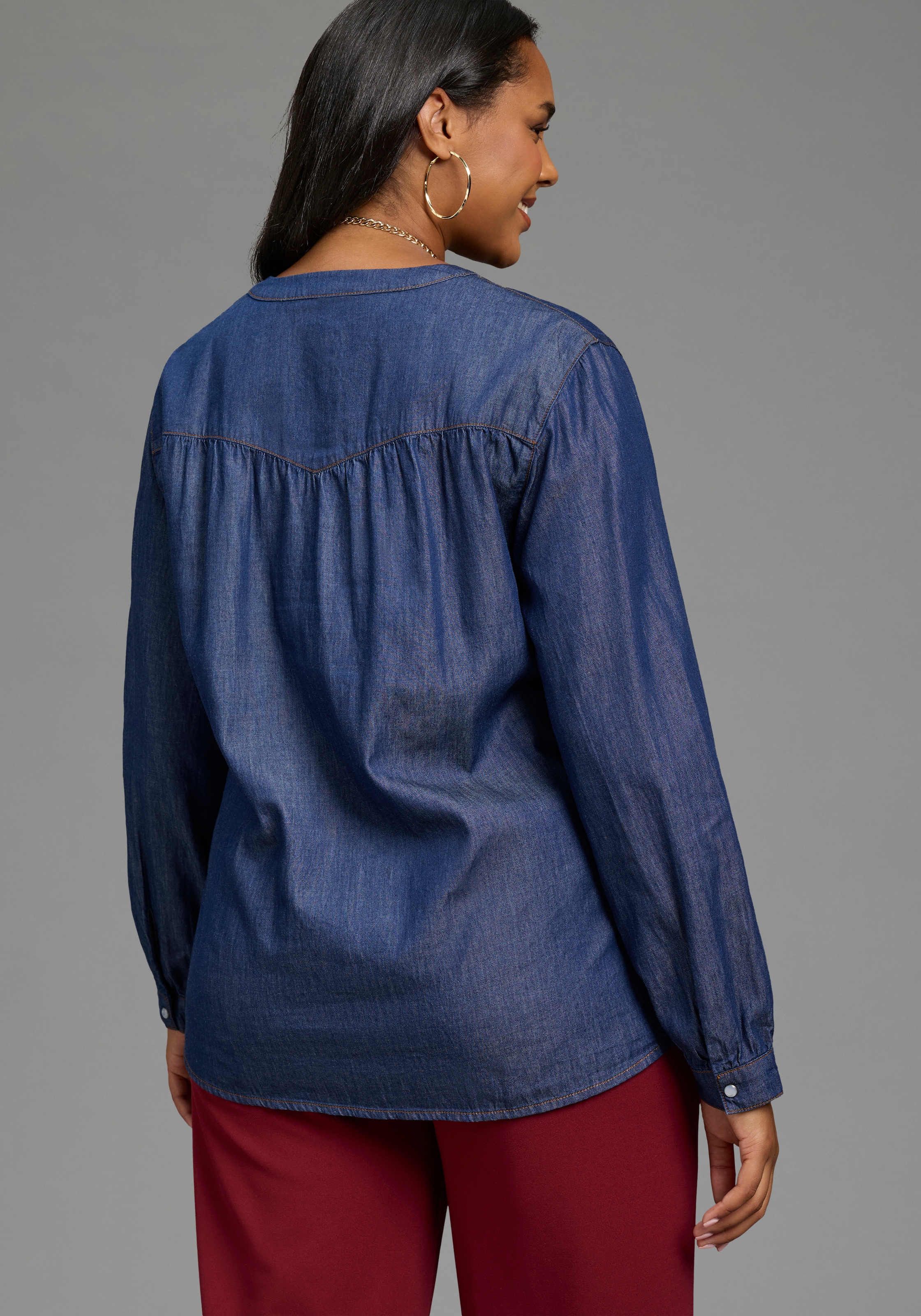 Laura Scott CURVE Blouse à enfiler »Grosse Grössen« avec manches retroussables, coupe confort, aussi en grandes tailles