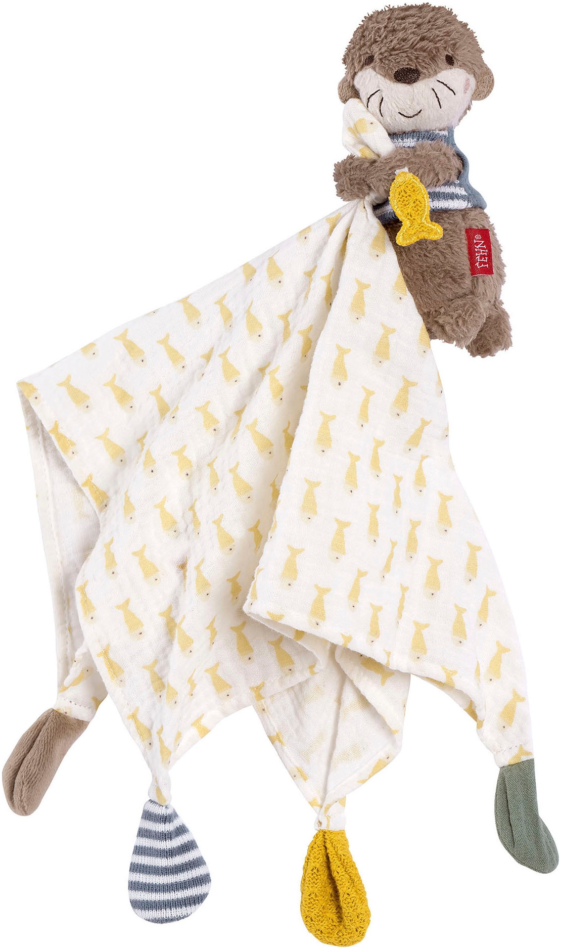 Fehn Schmusetuch »Otter Theo, Geburts-Set mittel« 3 Stk. tlg. mit Musselin-Schmusetuch Otter, Stoffbuch Otter und Knister-Otter