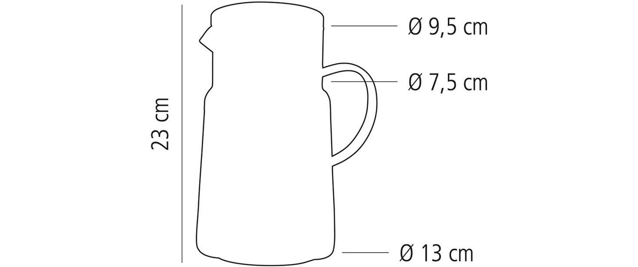 APS Carafe d'eau »Ø 13 cm, H: 23 cm, 2 Liter , Glas, Polypropylen, Silikon« Couvercle en acier inoxydable 18/8