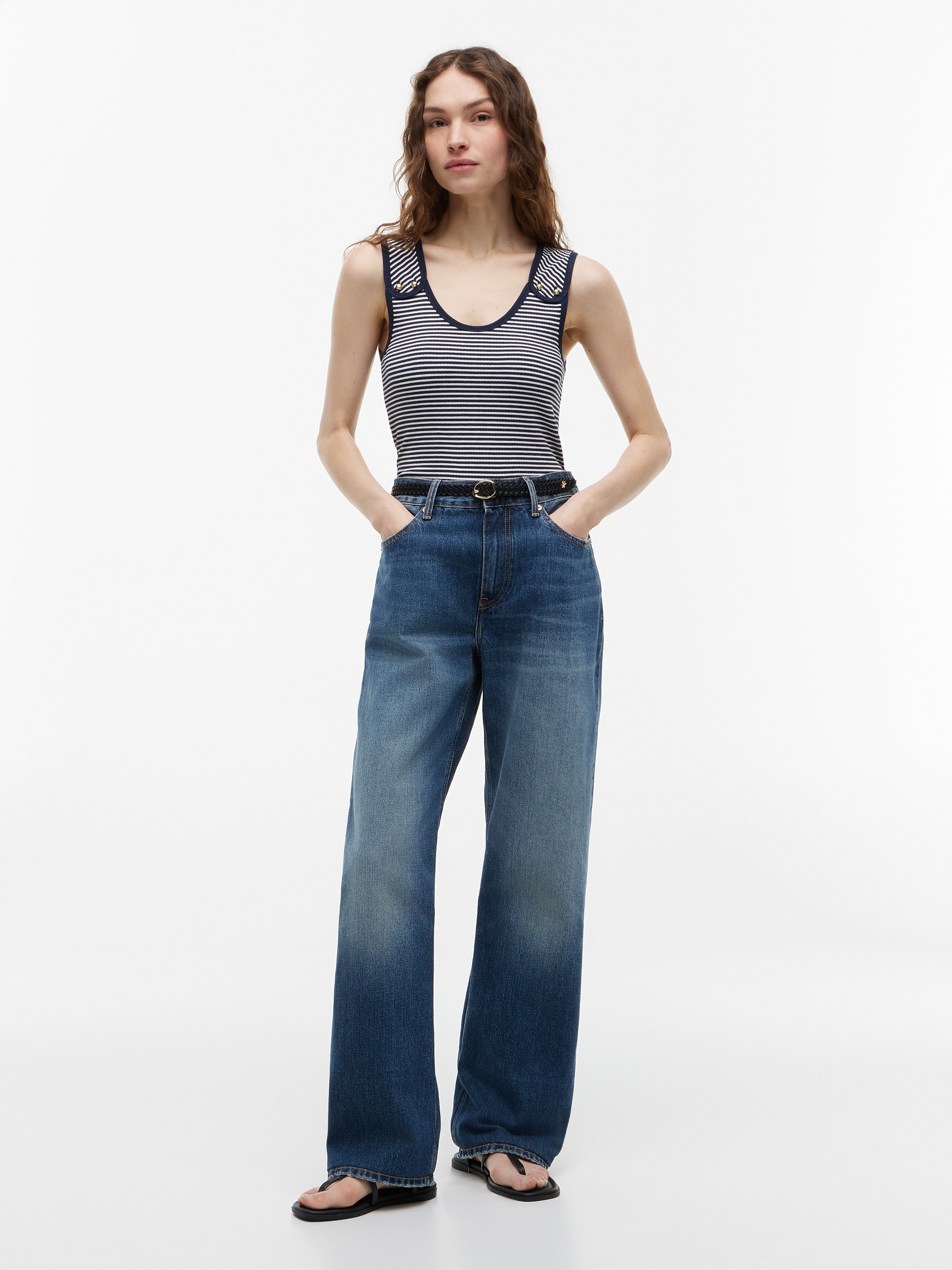Tommy Hilfiger Débardeur »GOLD BUTTON U-NK TANK« Mélange viscose, boutons dorés