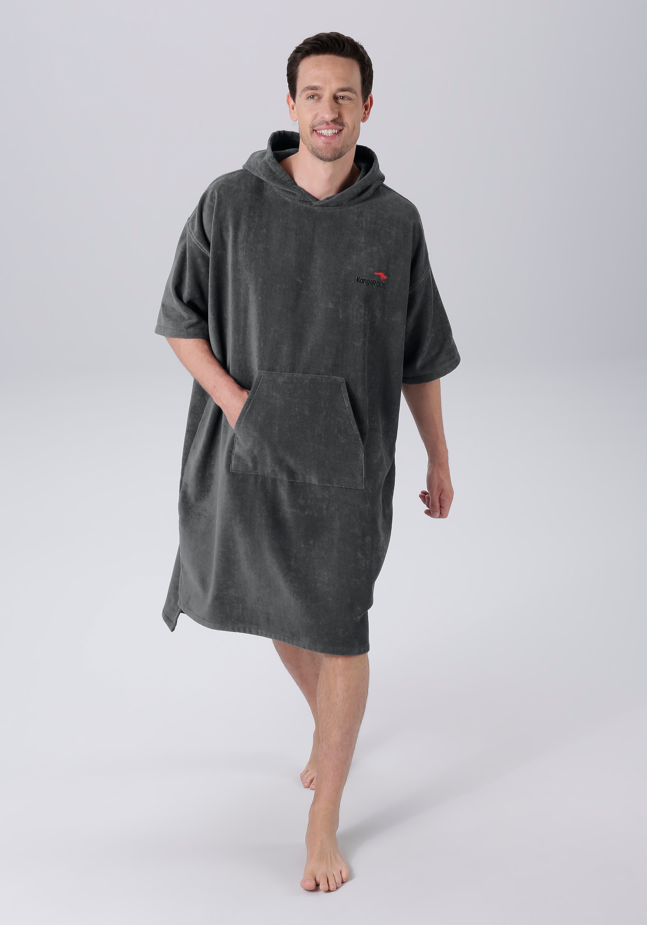 KangaROOS Badeponcho »Summer, ideal für Sauna, Spa & im Urlaub, Damen & Herren« 1 Stk. Surfponcho, mit Bauchtasche, 100% Baumwolle, Frottee