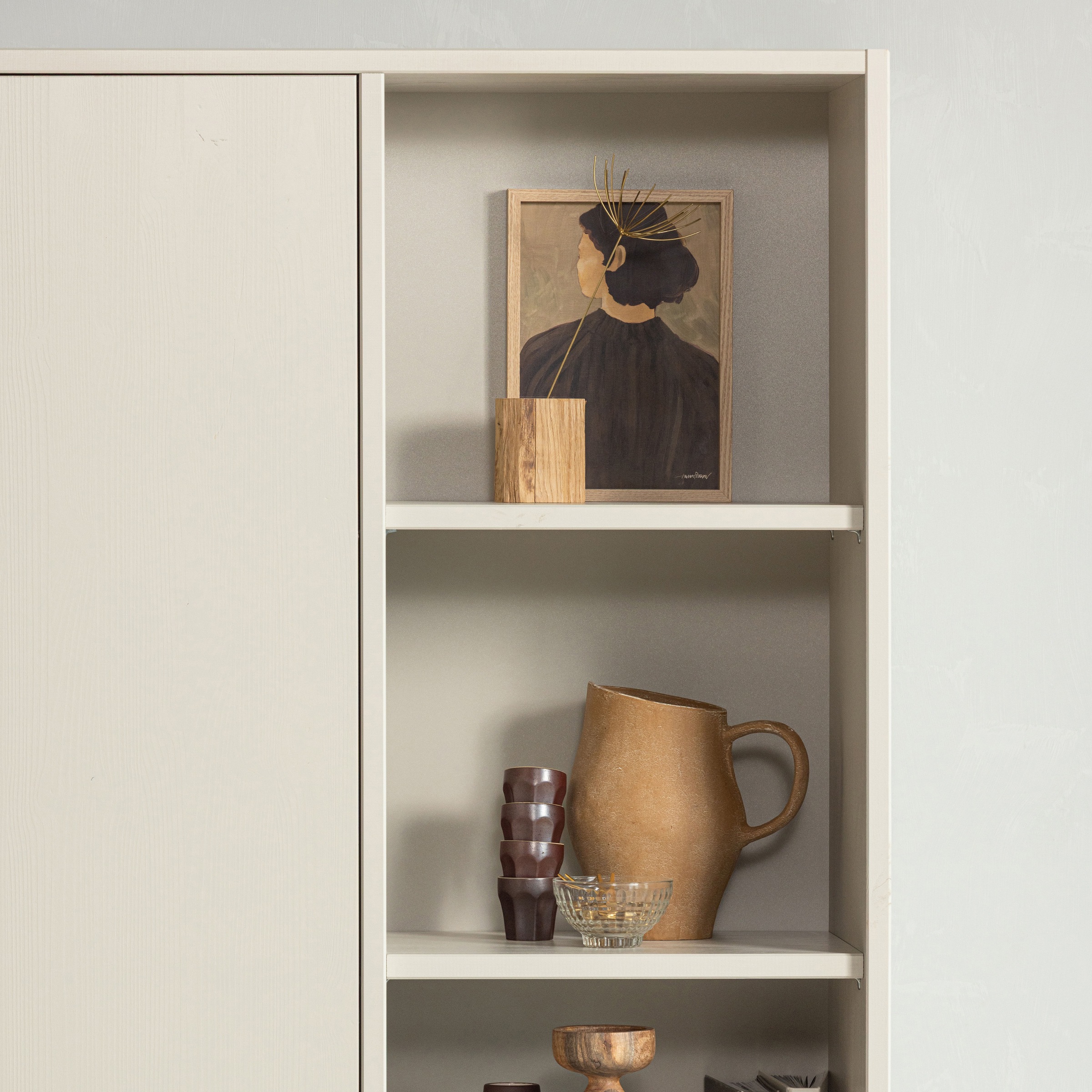 WOOOD Mehrzweckschrank »Merel FSC® Massivkiefer und Druckmechanismus B 100 x T 39,5 x H 200 cm« Tragkraft 10 kg pro Einlegeboden, einfach zu montierbar, Pfleigleicht