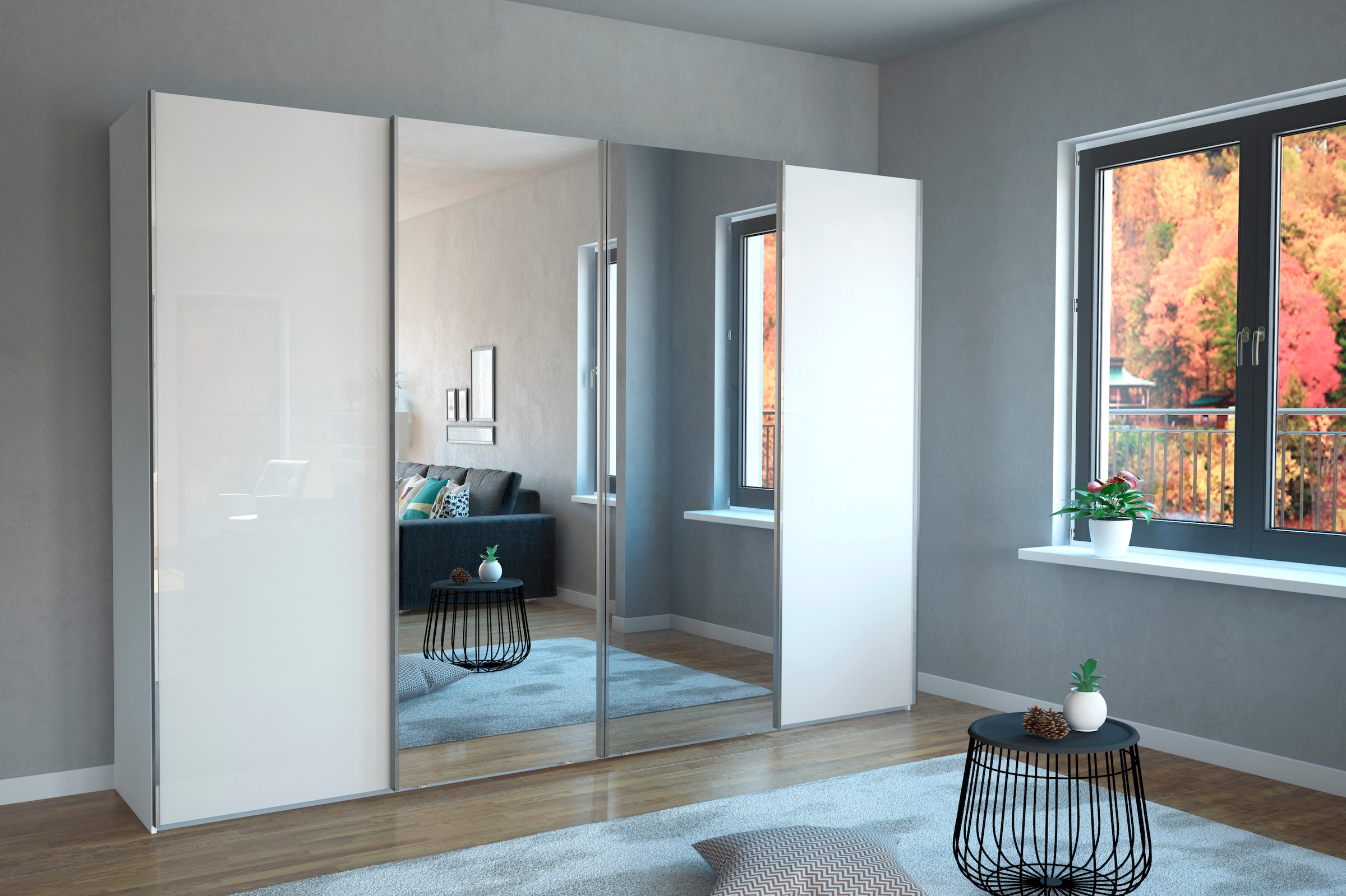 WIEMANN Schwebetürenschrank »Monaco« hochwertige Glas- und Spiegelfront