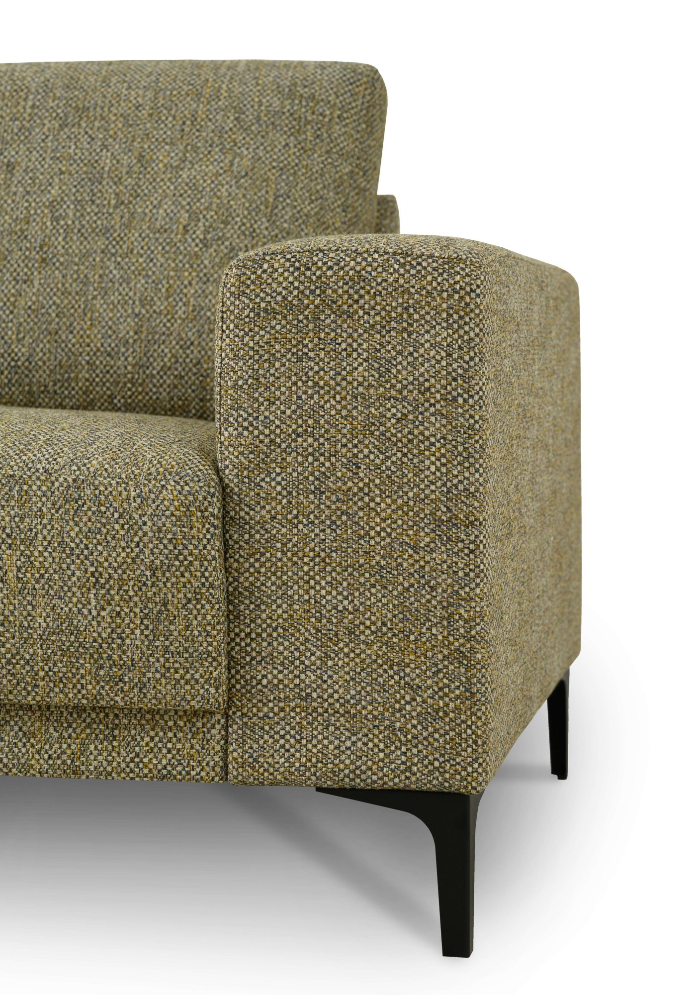 GOODproduct 3-places »Xander« Breite 224 cm, Soft-Touch Chenille, Webstoff, schwarze Metallfüsse