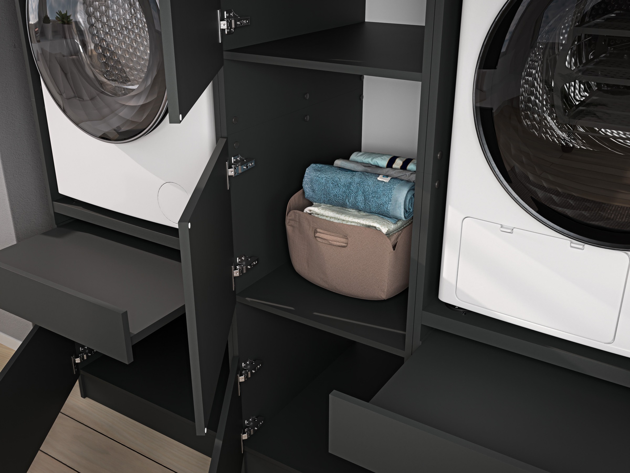 BASIC by Balculina Mehrzweckschrank-Set »Washhome B/T/H 100x68x200« 2 Stk. tlg.