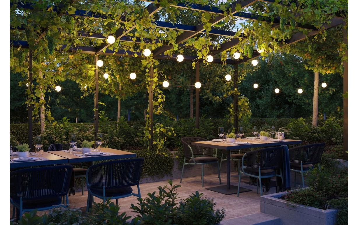 Paulmann Guirlande lumineuse LED »Naima IP67 3000K 5,8m 6x60lm Schwarz« 6 cuis-flammig spritzwassergeschützt