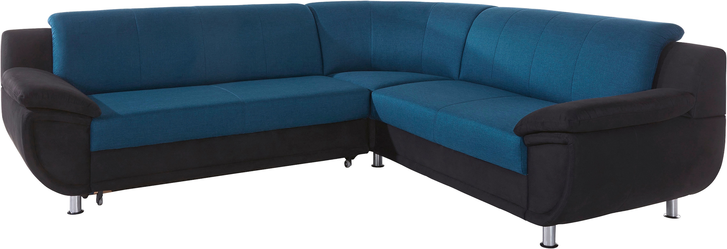 TRENDMANUFAKTUR Canapé d'angle »Rondo 3, zeitlos und modern, im Materialmix, L-Form« option ressort pour un grand confort d'assise, option fonction lit