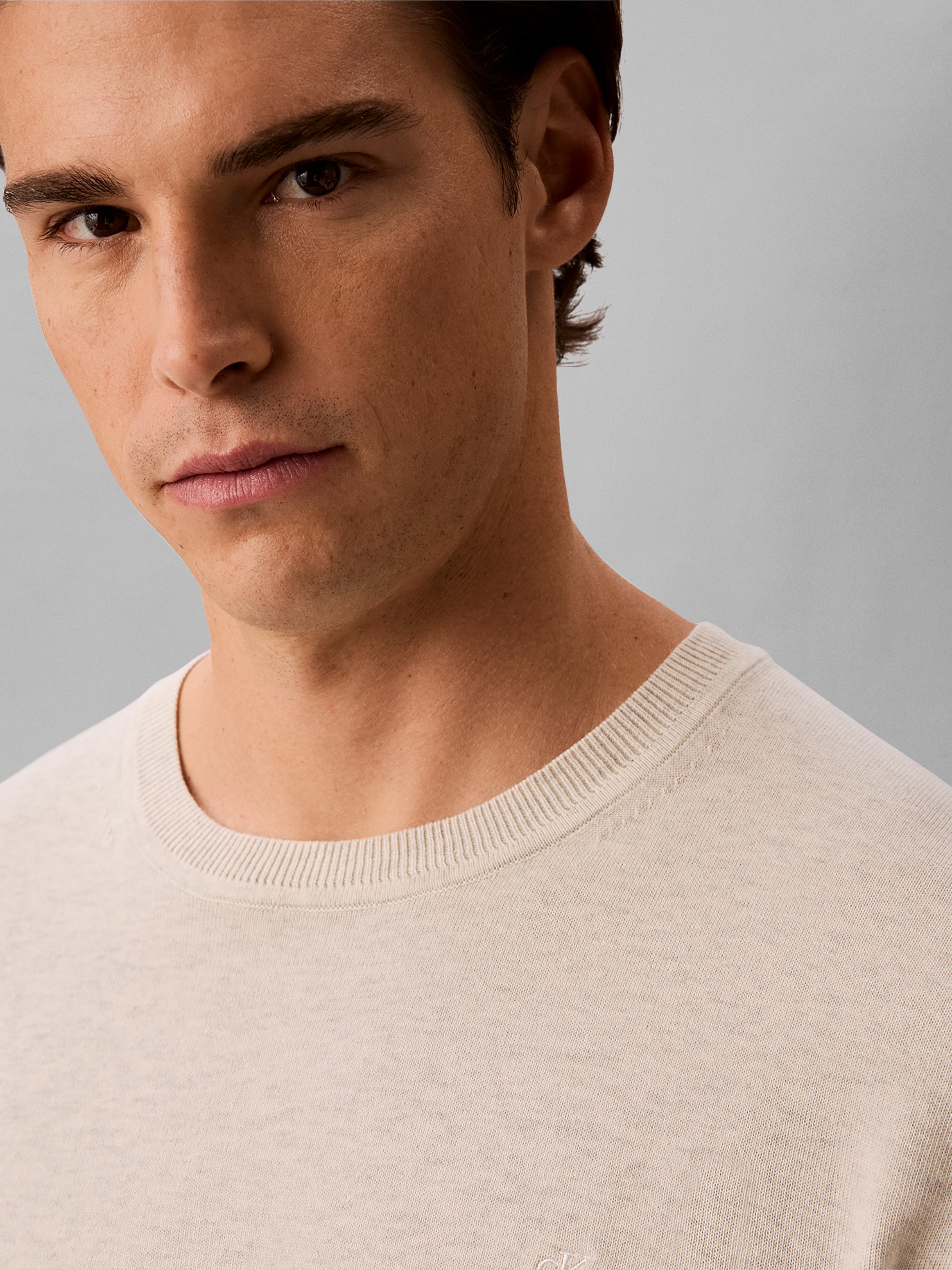 Calvin Klein Jeans Pull en tricot »LS SUPIMA COTTON CREW 14GG« avec encolure ronde