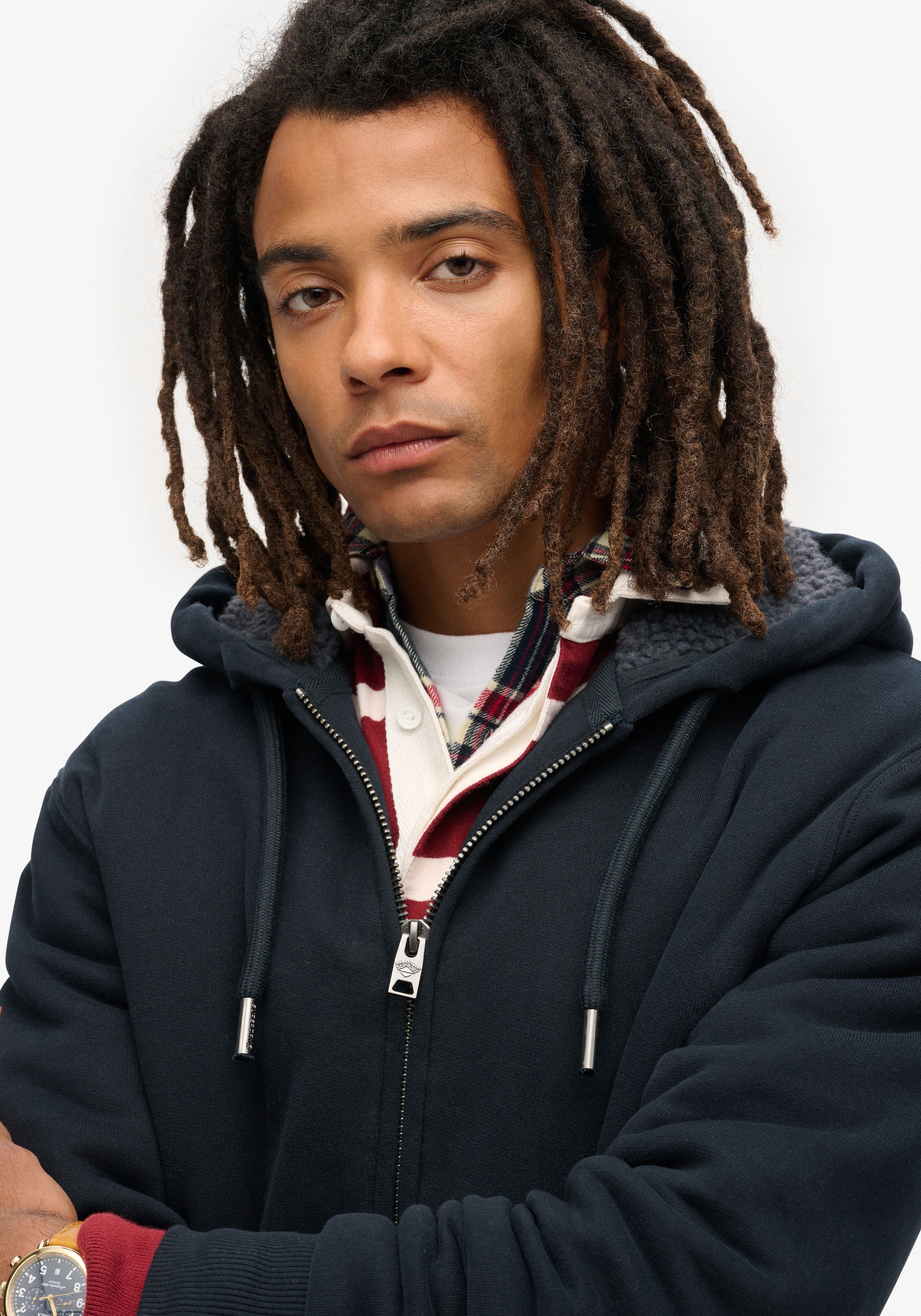 Superdry Kapuzensweatjacke »Borg Lined Ziphood«