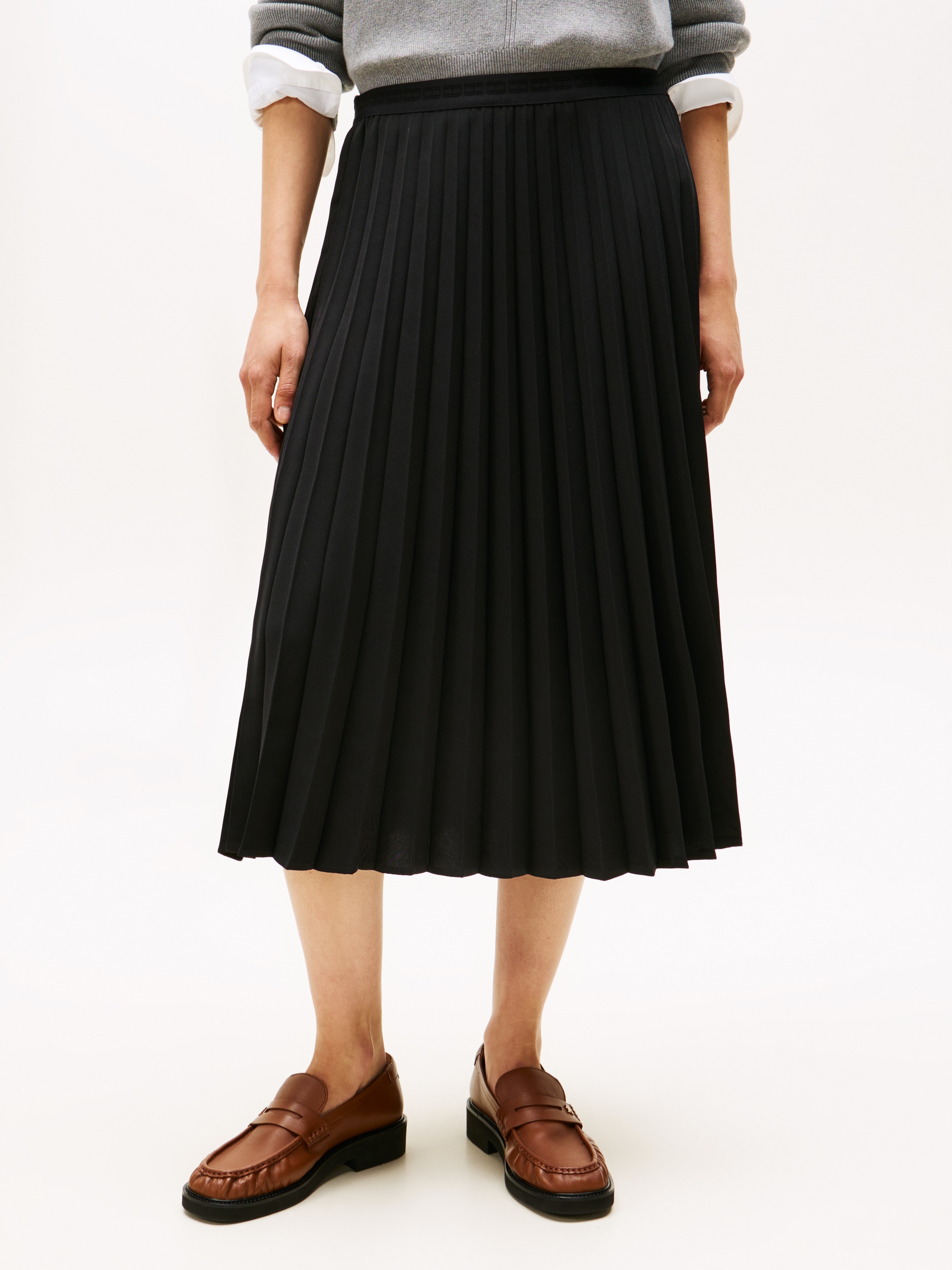 Tommy Hilfiger Plisseerock »FLUID PLEATED PULL ON MIDI SKIRT«