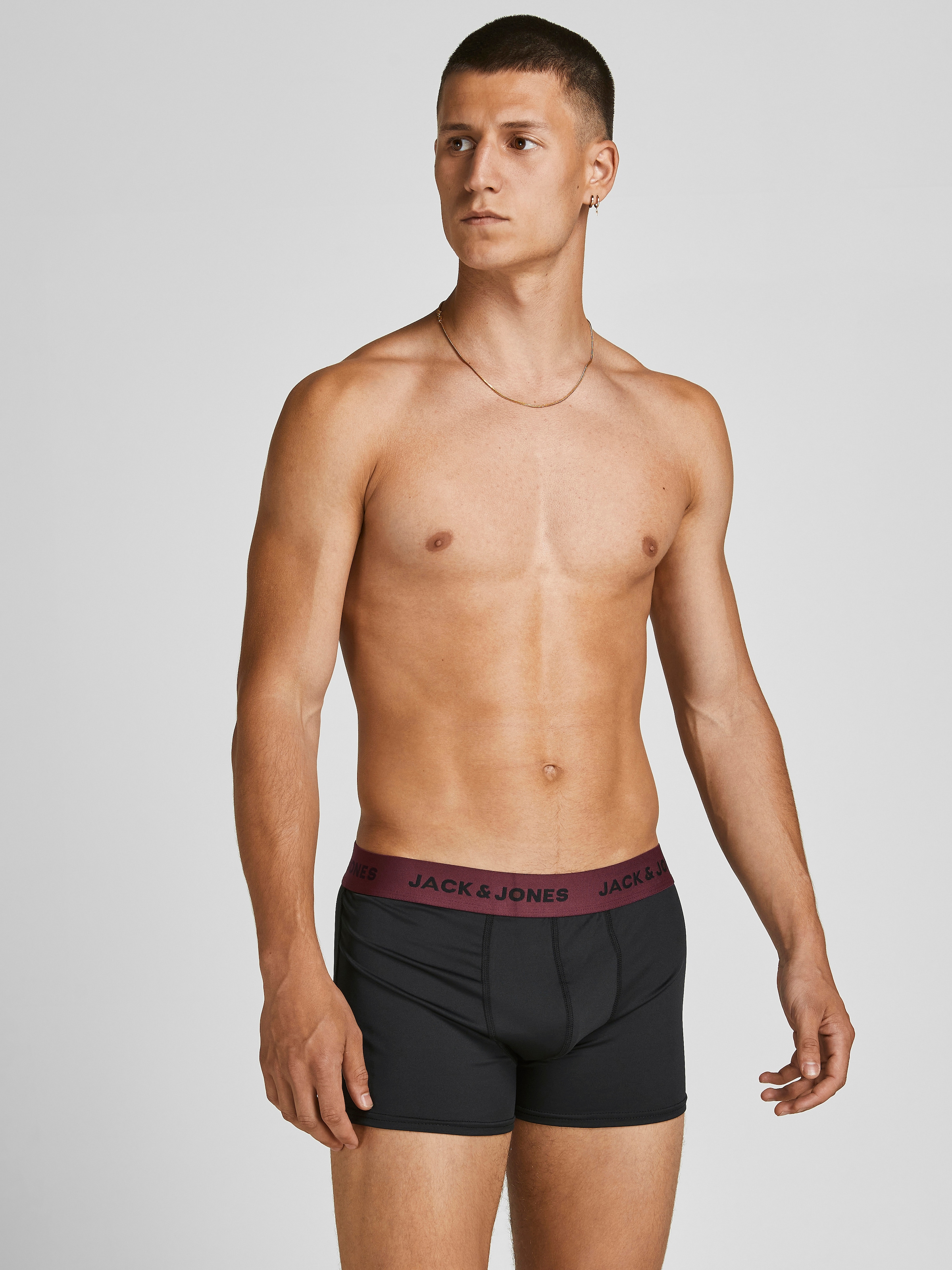 Jack & Jones Funktionsboxer »JACFLOWER aus Microfaserqualität und schnelltrocknendem Material« Packung, 3 Stk. unifarben mit Farbeinsatz, modisch, eng anliegend, Microfaser
