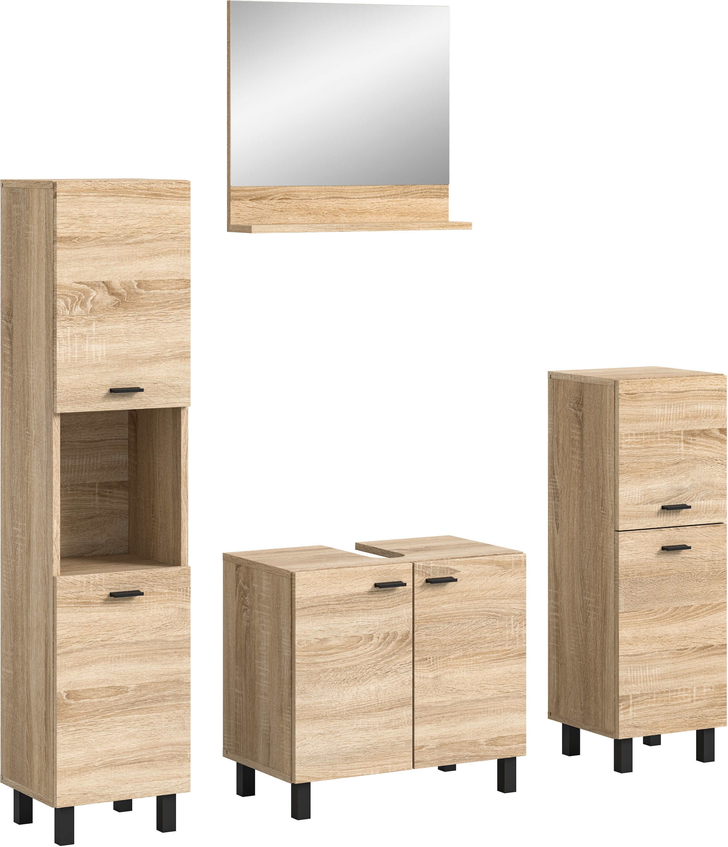 welltime Ensemble de meubles de salle de bain »Tampa, Breite 137cm, 4-teilig« 4 cuis tlg.