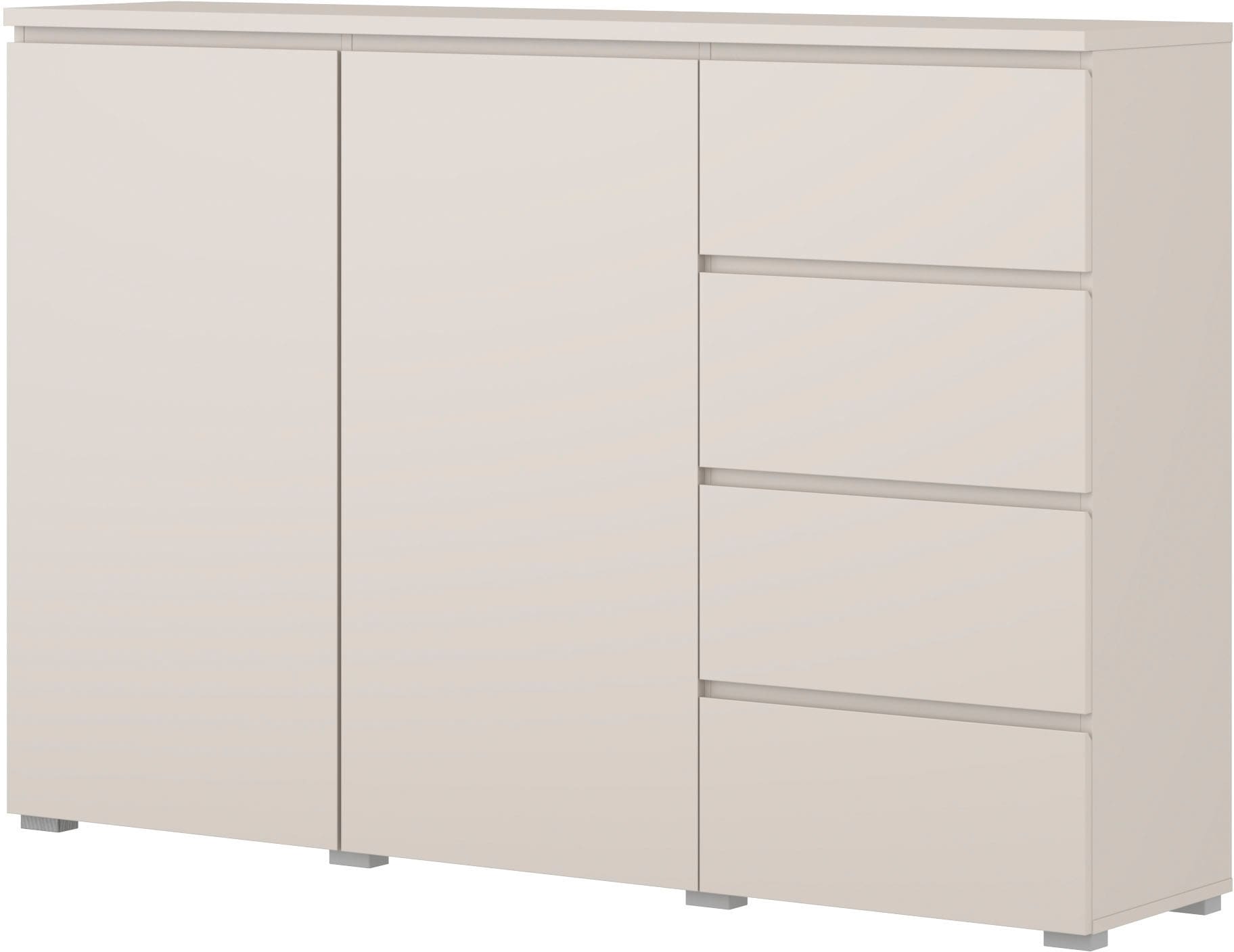 GOODproduct Buffet haut »Modo, Breite 150 cm, moderne grifflose Kommode 2Türen/4 SK« Schubladenkommode mit viel Stauraum, Einlegeböden verstellbar