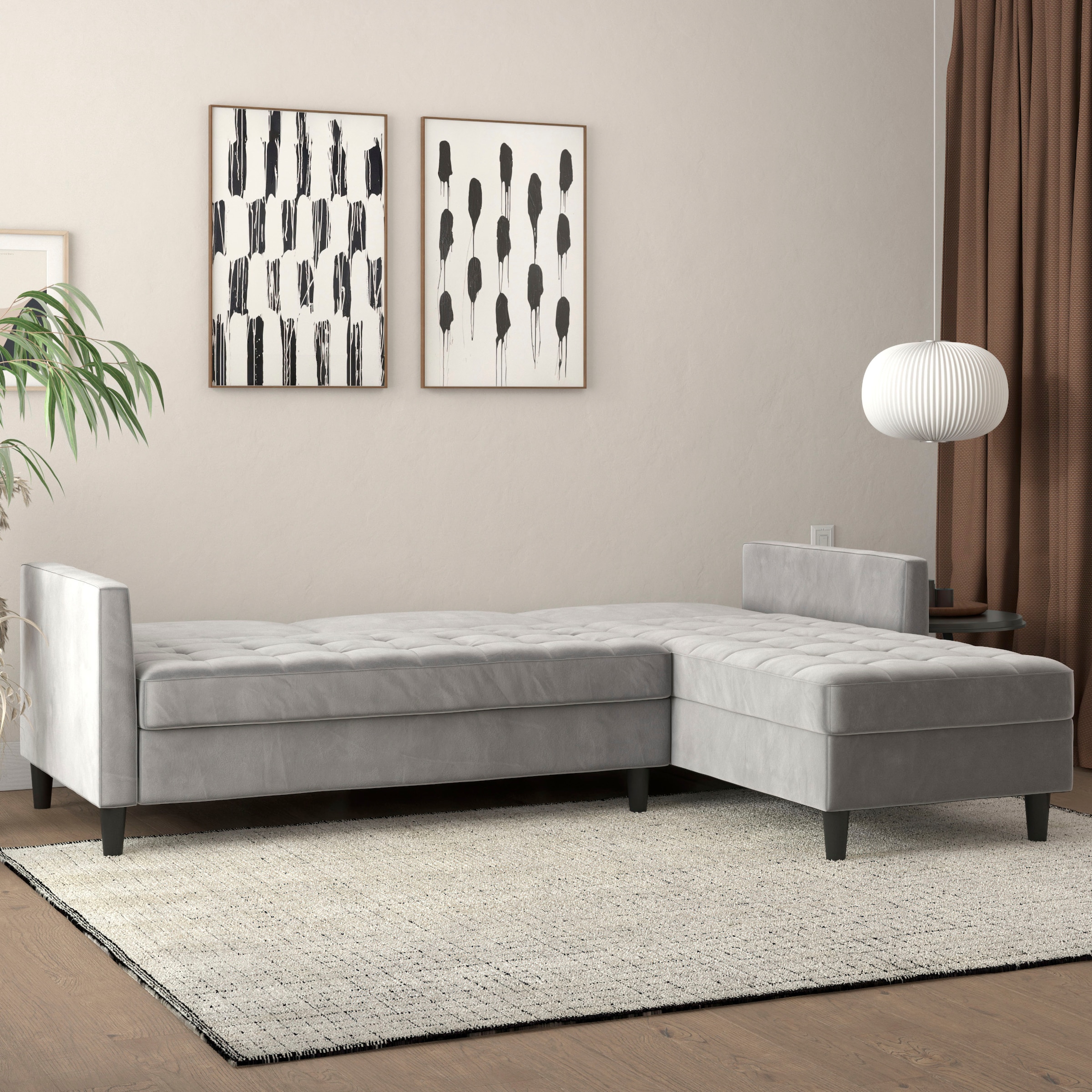 Dorel Home Canapé d'angle »Presley, L-Form,« Ecksofa mit Bett-Funktion und Stauraum, verstellbare Rückenlehne