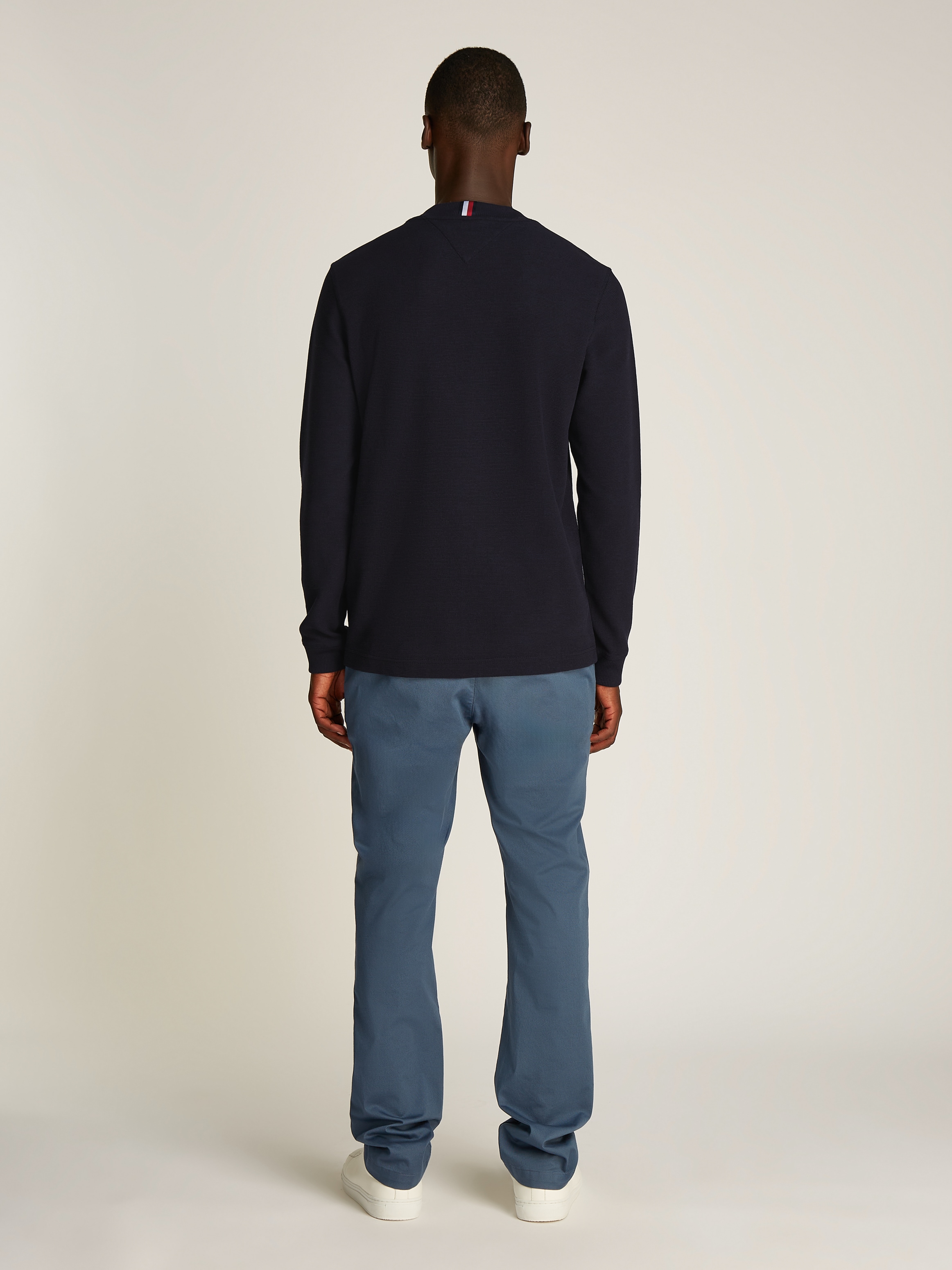 Tommy Hilfiger Pull à col rond »TEXTURED LS TEE« avec encolure ronde
