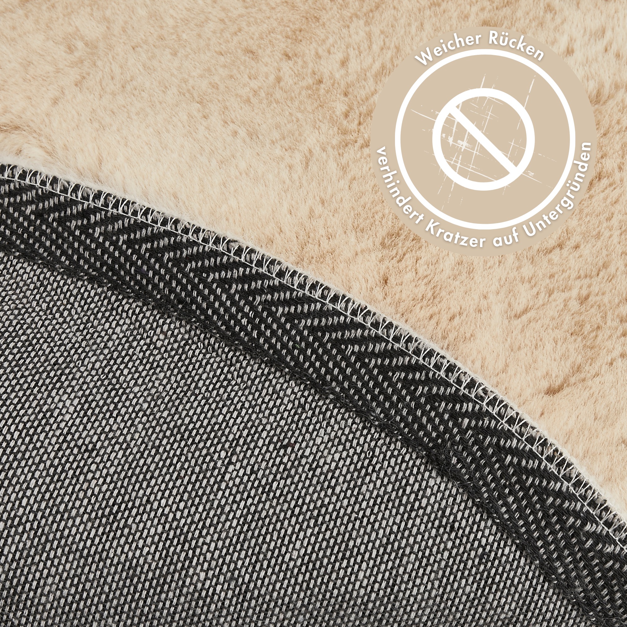 GOODproduct Tapis à poils longs »Lugano« Rond 30 mm Höhe Kunstfell, Uni Farben, sehr weich & kuschelig