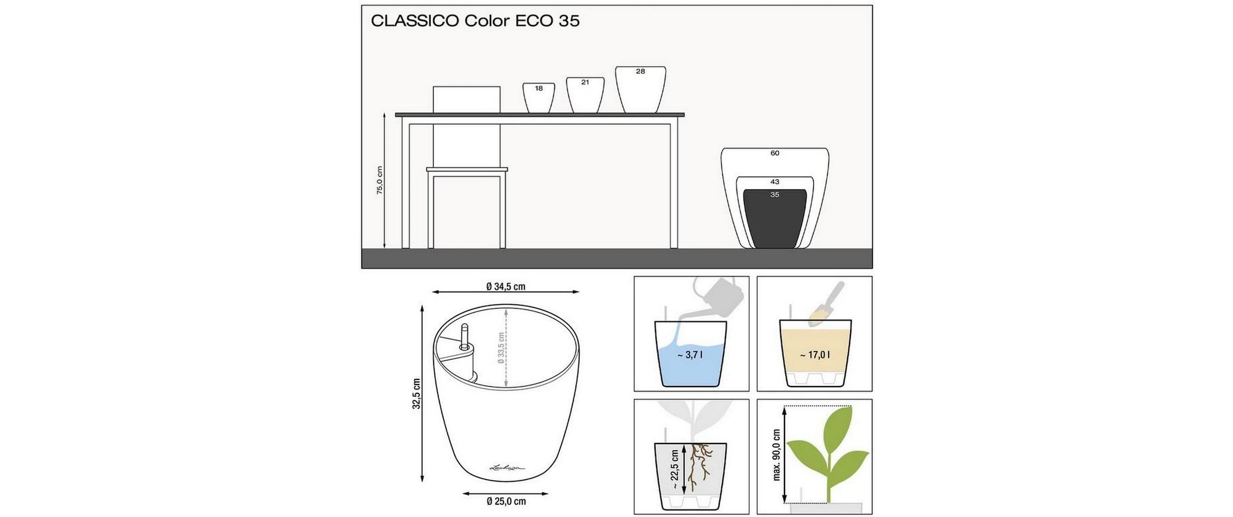   Blumentopf »Lechuza CLASSICO Eco 35«