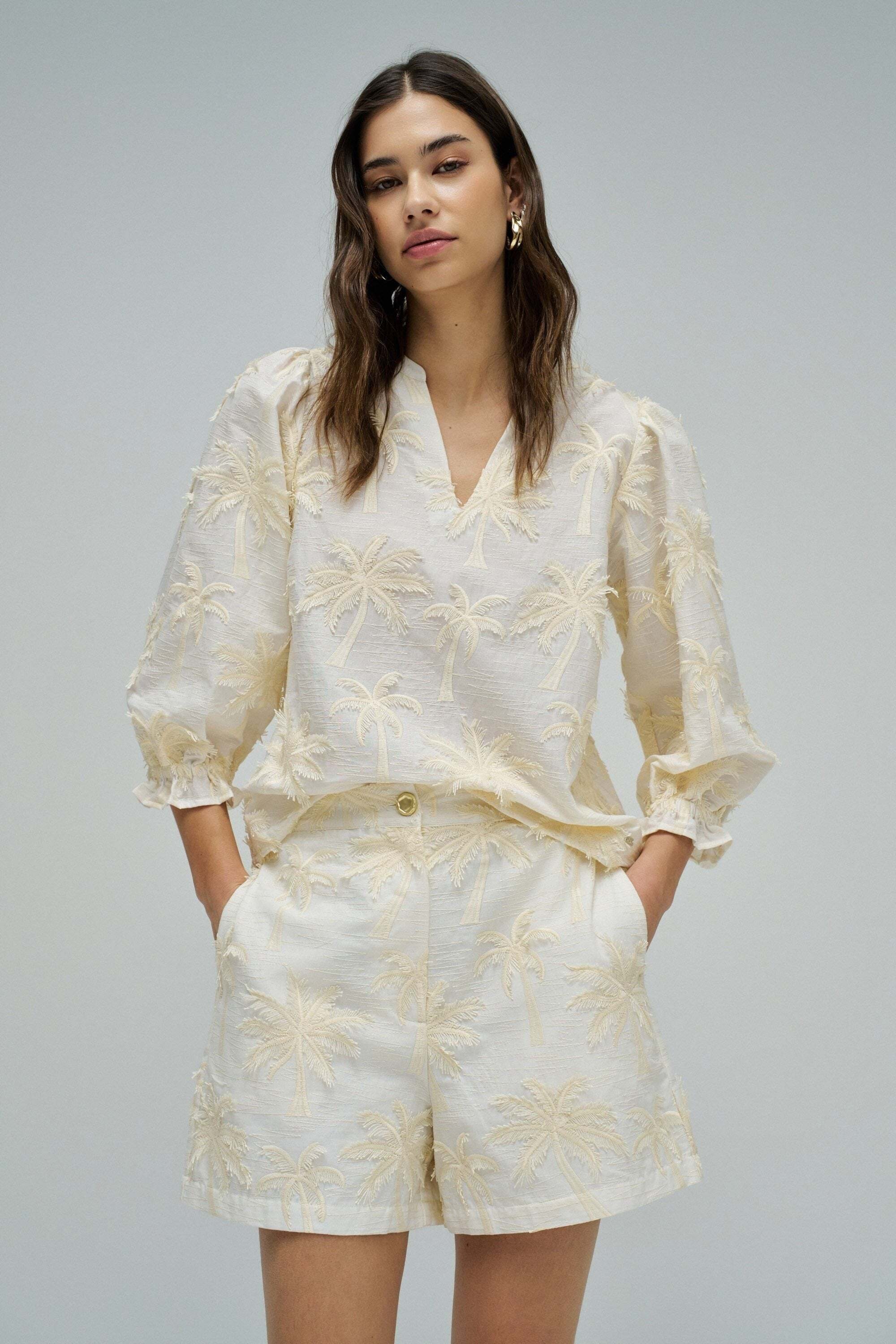 Salsa Langarmbluse »Salsa Jeans Langarmbluse Blouse Textured 3D Fabric Effect«