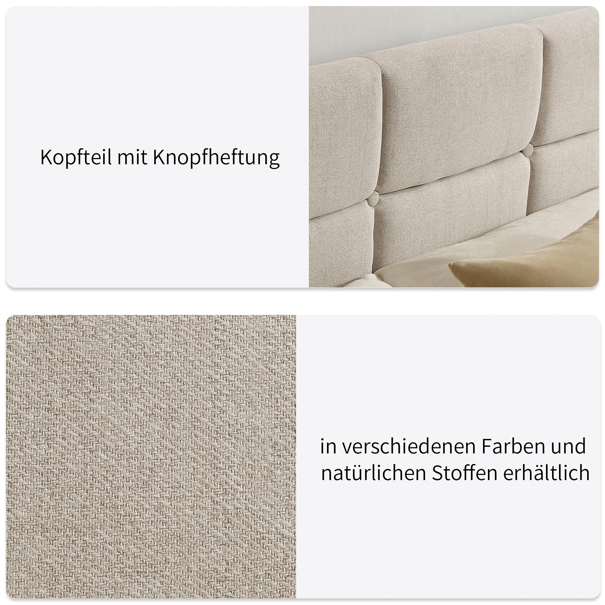 GOODproduct Boxbett »Fillmore inkl. Bettkasten, Liegefläche 180x200 cm, in Boxspring-Optik« inkl. Topper, erhältlich in verschiedenen Farben