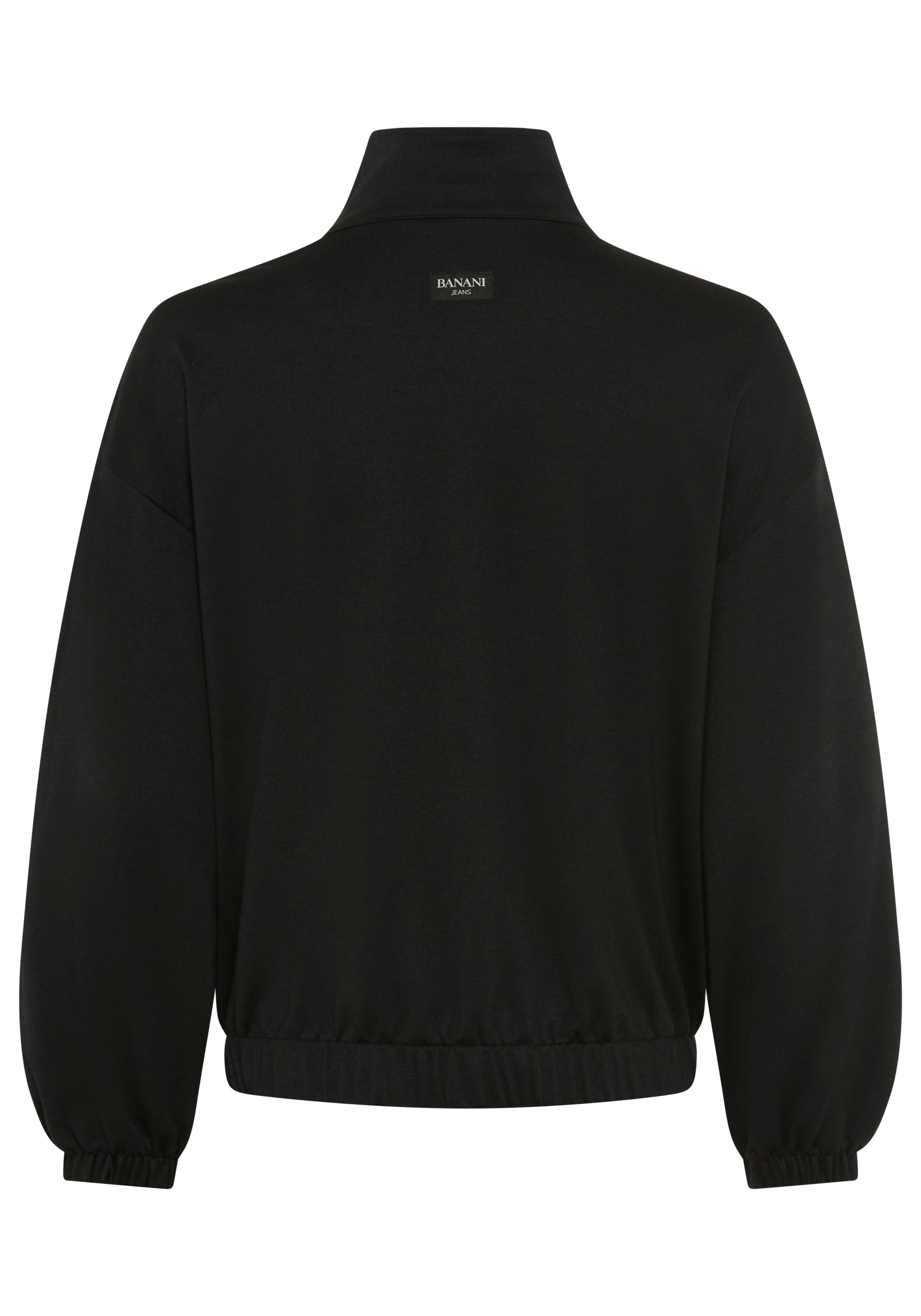 Bruno Banani Veste sweat »in modischer Blouson-Form« et boutons élégants, coupe mi-longue, avec col montant