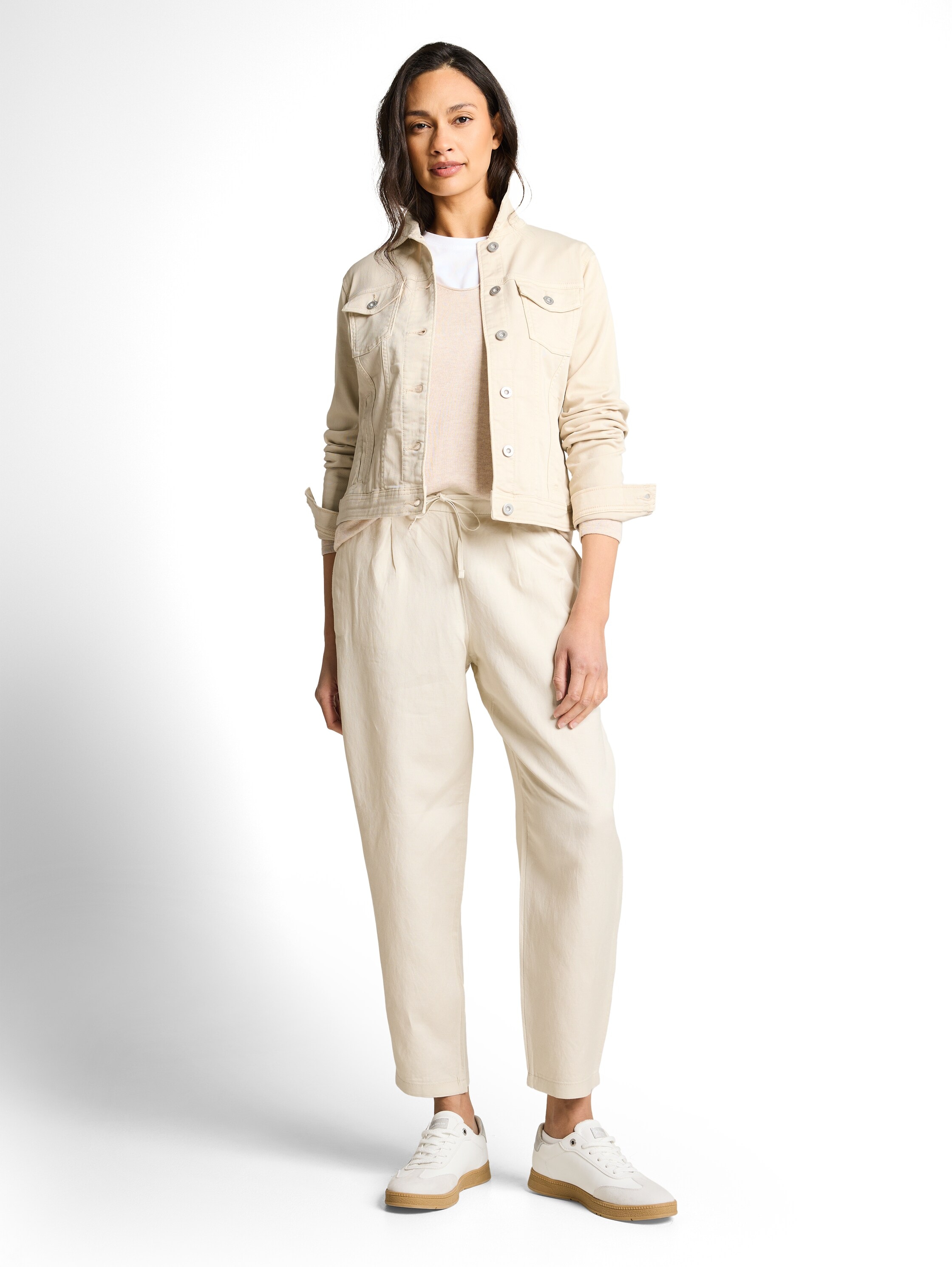 TOM TAILOR Veste en jean ohne Kapuze mit Knopfleiste und Stretch