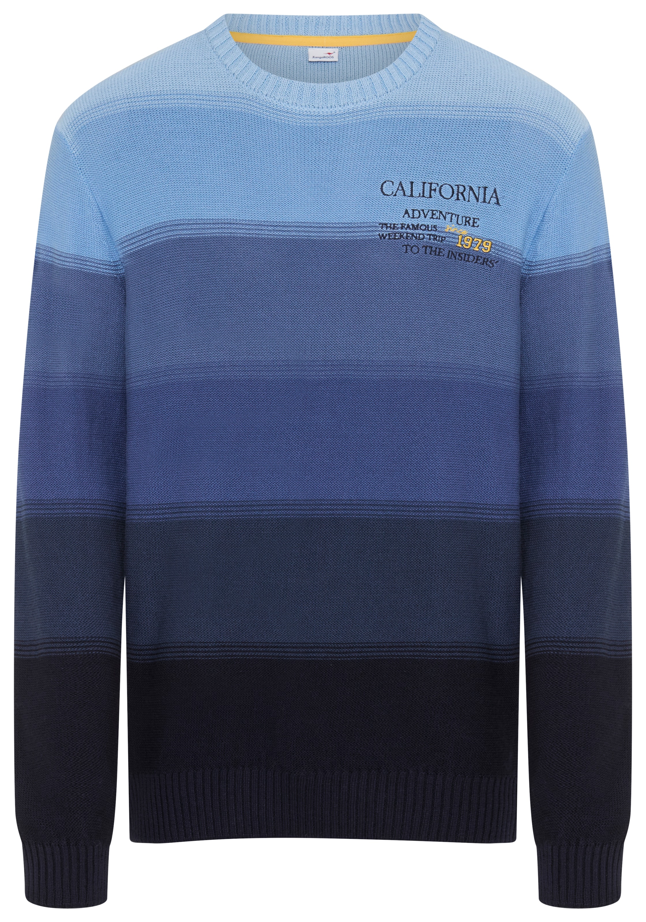 KangaROOS Pull en tricot avec col rond, coupe regular fit, dégradé, manches longues