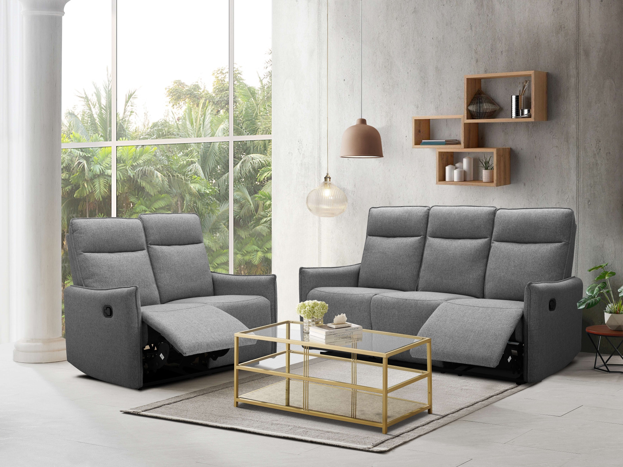 Dorel Home 3-Sitzer »Lugo, Kinosofa mit Reclinerfunktion in Kunstleder und Webstoff« mit manueller Relaxfunktion in 2 Sitzen