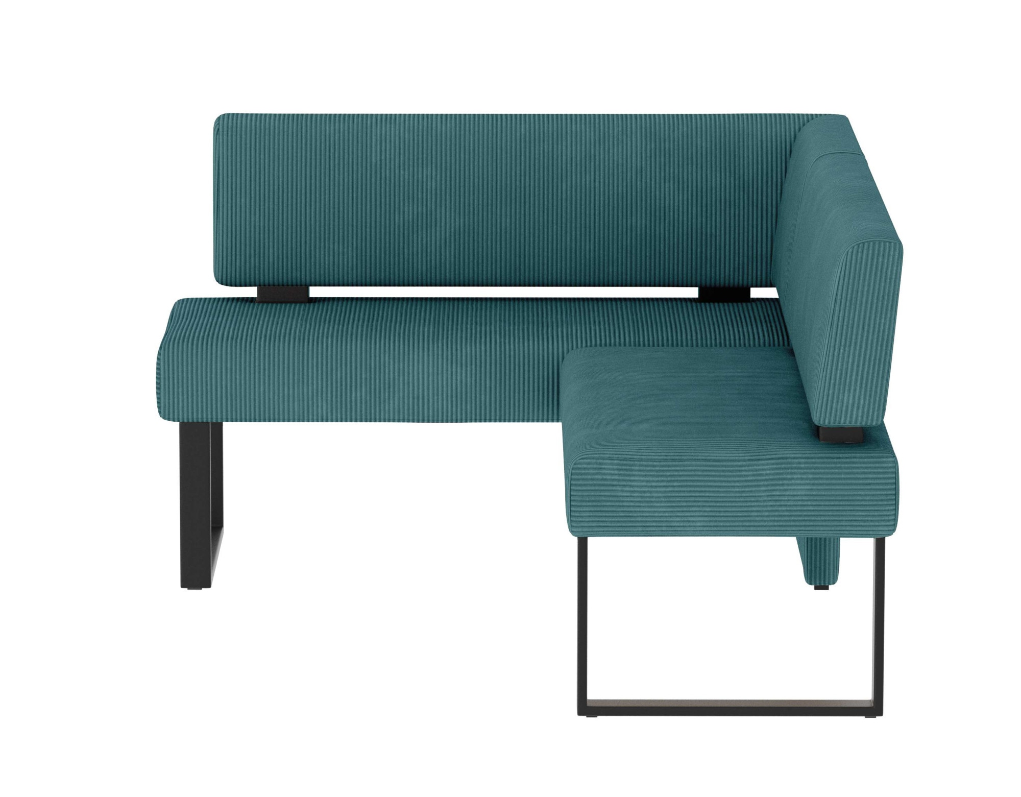 GOODproduct Ensemble de bancs d'angle »Oliver« Ensemble, 4 pièces, 4 cuis tlg. banquette d'angle avec suspension ondulée sous l'assise, table en chêne massif