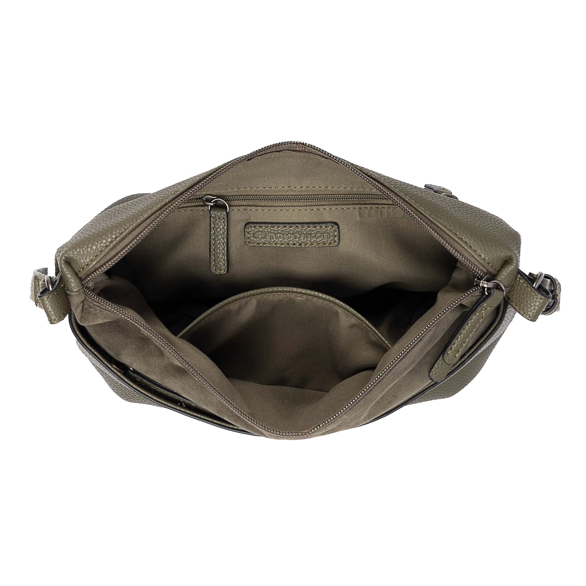 TOM TAILOR Sac à main »Miha« imitation velours doux avec imitation cuir grainé doux et beaucoup d'espace
