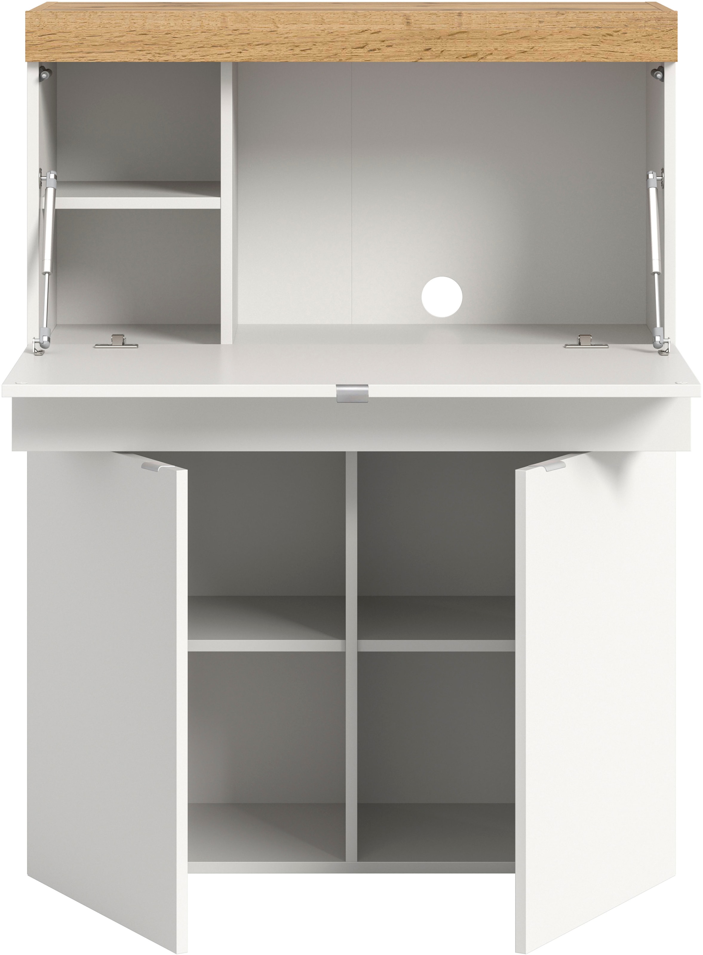 GOODproduct Secrétaire »MAMBO, Höhe 122cm, 2 Türen, 1 Schubkasten, 1 Klappe« Bureau pour télétravail, armoire PC, bureau, bureau