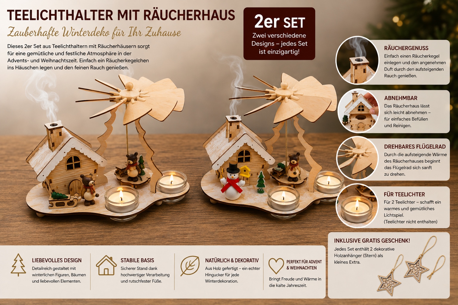 GOODproduct Weihnachtsszene »Pyramide und Räucherhaus«