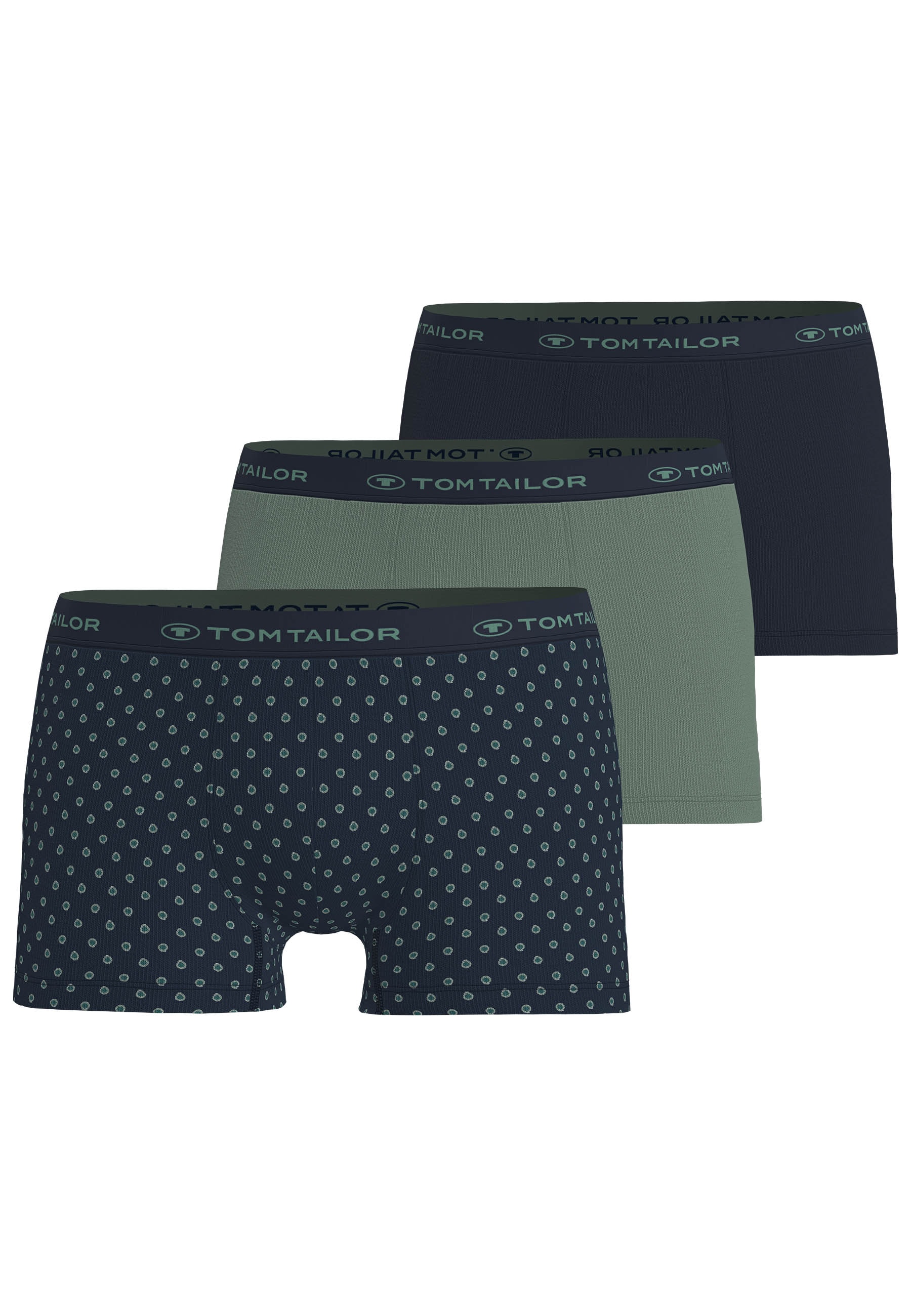 TOM TAILOR Pantalon rétro »Buffer« 3er Pack,  bequem, eng, mit Logobund, mit Print, Baumwollmix