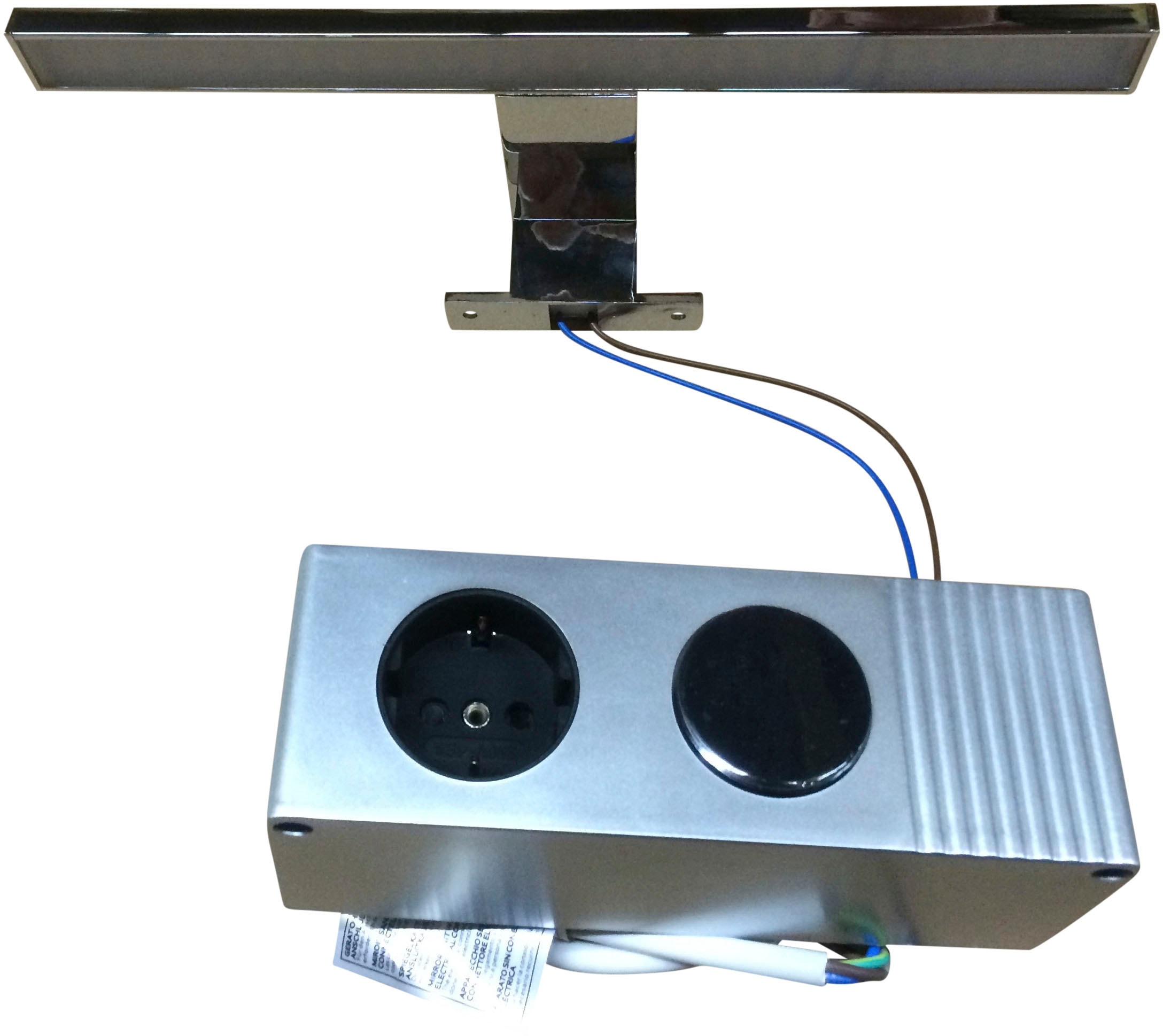 trendteam LED Spiegelleuchte LED-Board Kaltweiss Länge 30 cm - LED Badaufbauleuchte mit kaltem Licht - Mit Multibox