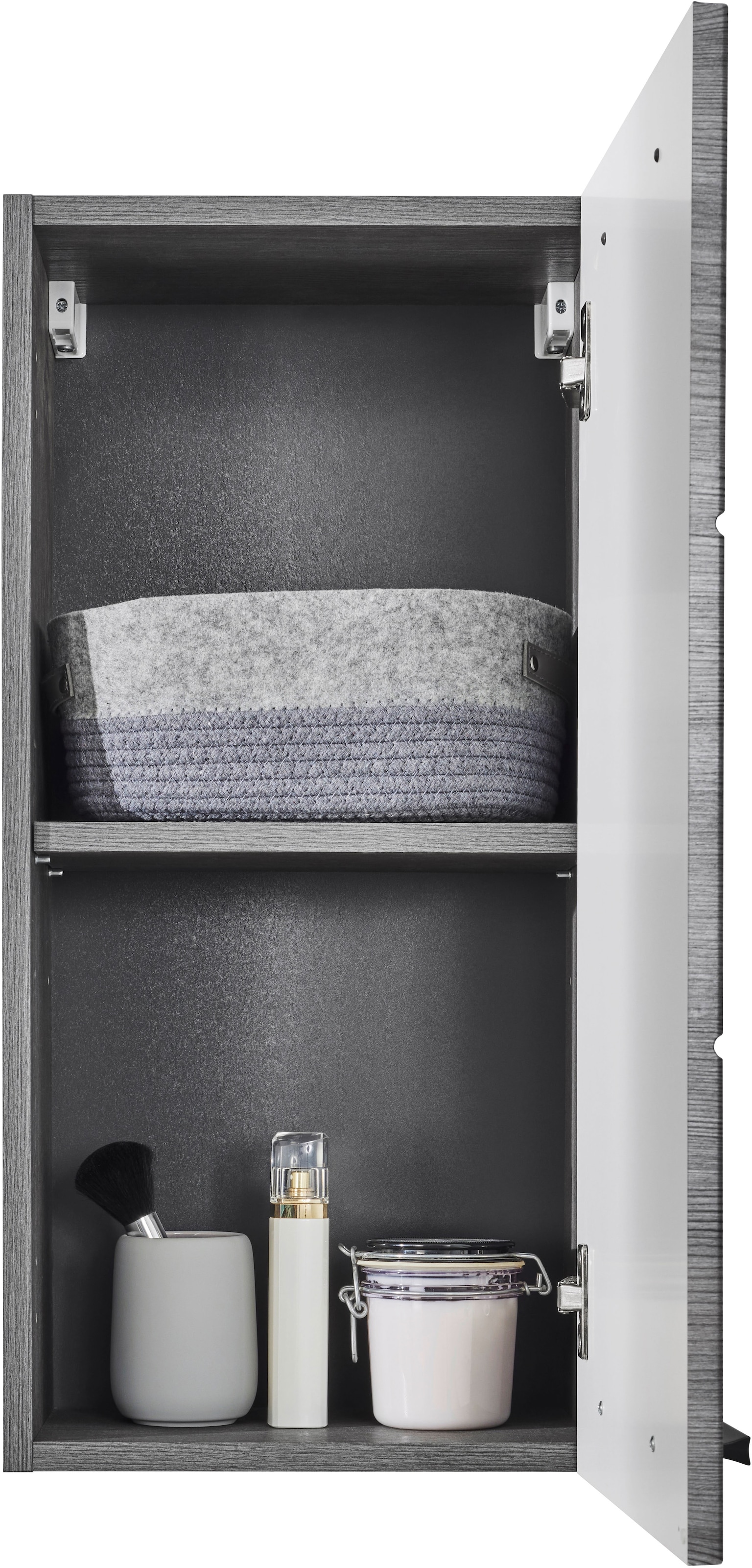BASIC by Balculina Hängeschrank »Silver, Badezimmerschrank BxHxT 34x70x23« 1 Stk. tlg. Breite 34cm, Tür L/R monierbar, FSC-Mix 70%