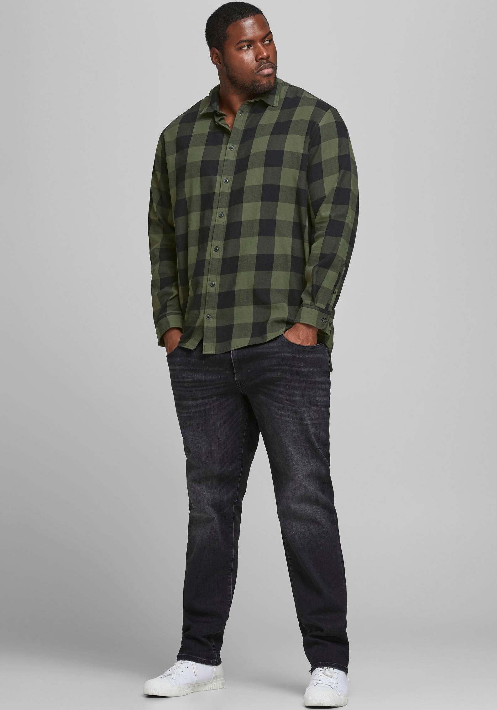 Jack & Jones PlusSize Karohemd »GINGHAM TWILL SHIRT« Bis Grösse 6XL