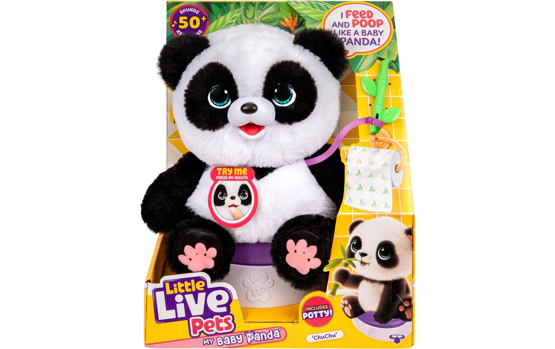 Moose Figurine en peluche »Mein Baby Panda Little Live Pets« Interaktiver Panda