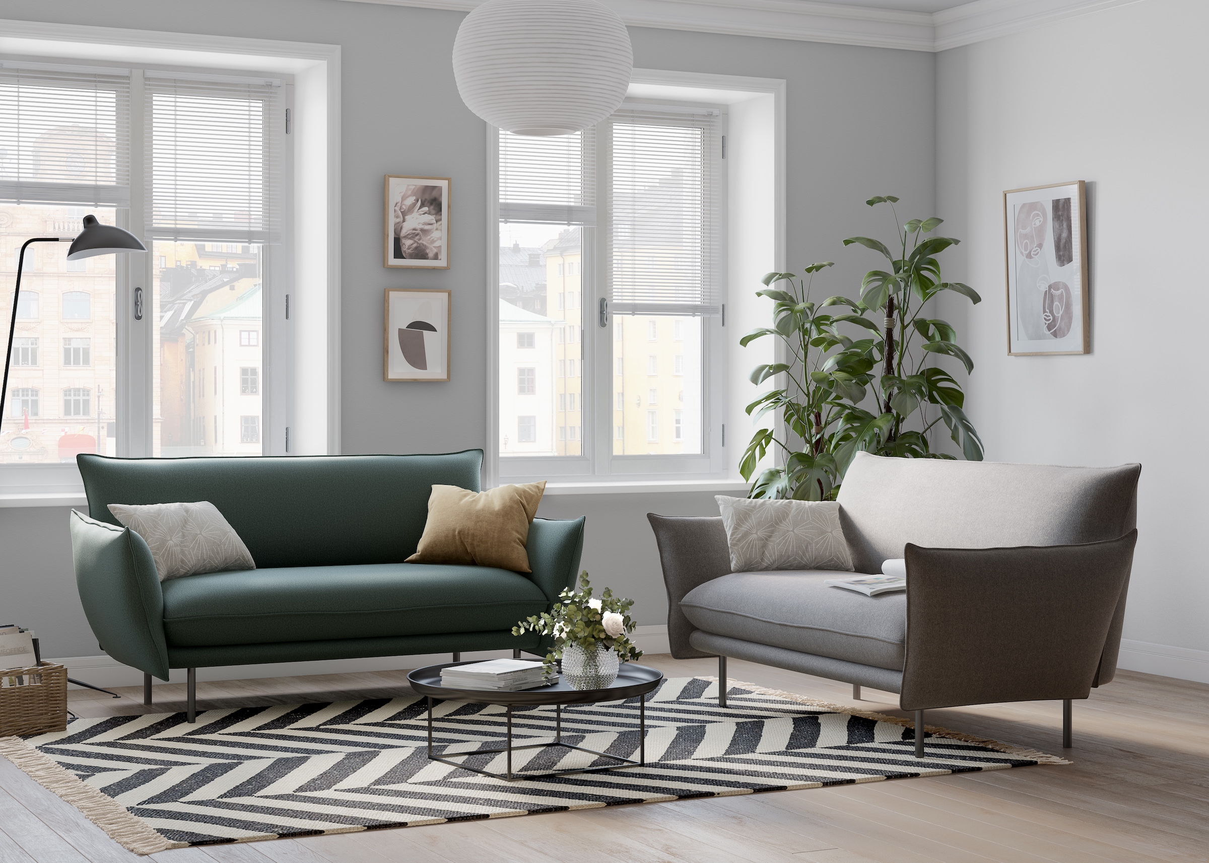 GOODproduct 2-places »Stine« Besonderes Design durch Kissenoptik und Keder