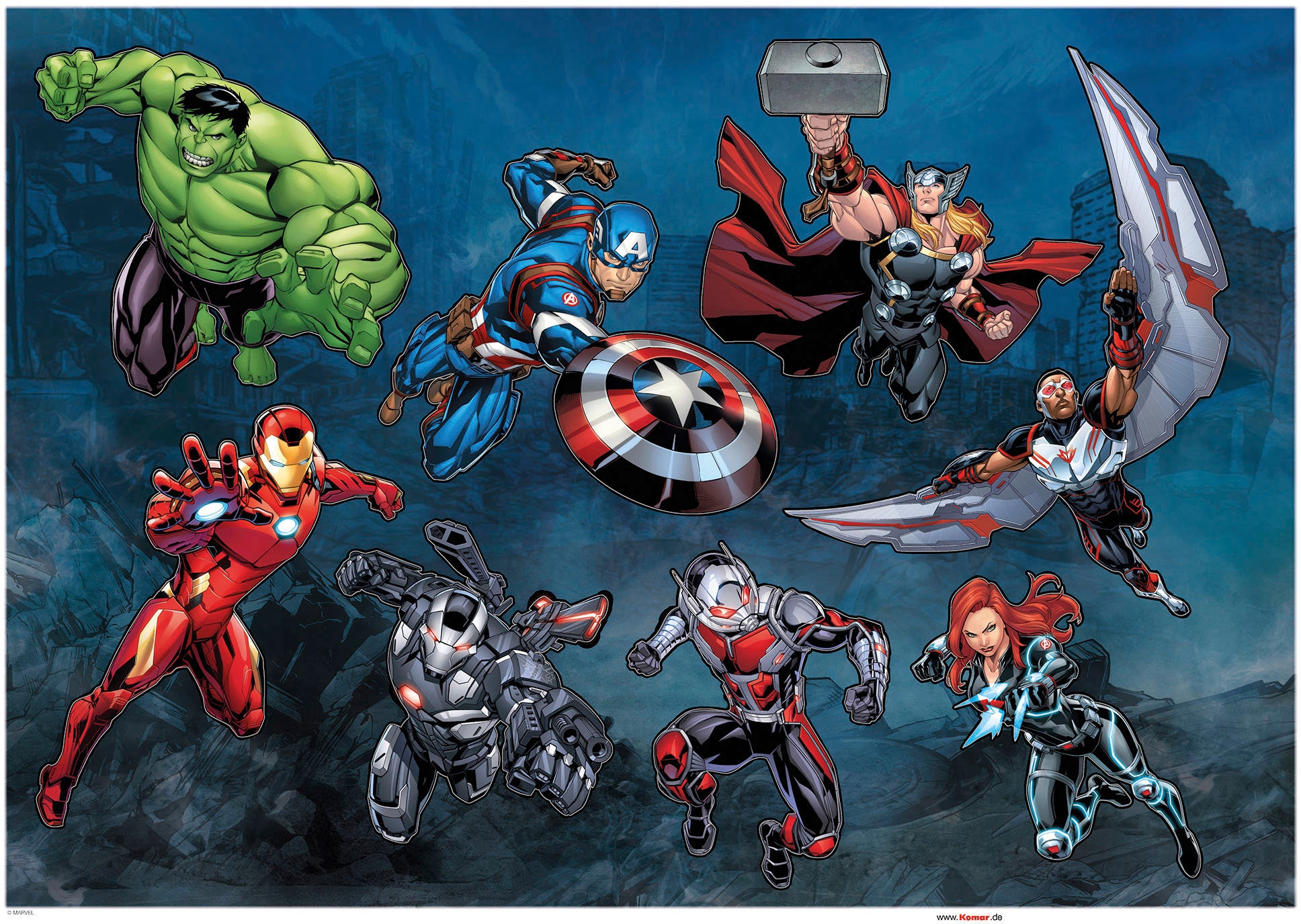 Komar Autocollant mural »Avengers Crew - Grösse 50 x 70 cm« selbstklebend, Wandsticker, Kinderzimmer